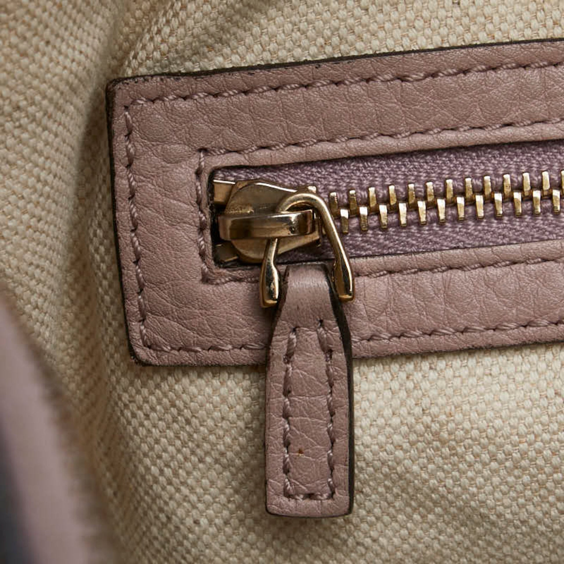 Gucci Beige Pink Canvas Leather Handbag Shoulder Bag