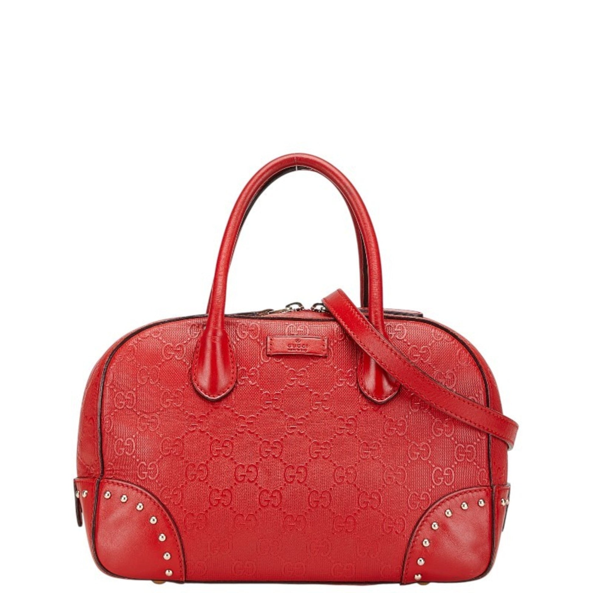 Gucci Red Color Leather Handbag Shoulder Bag