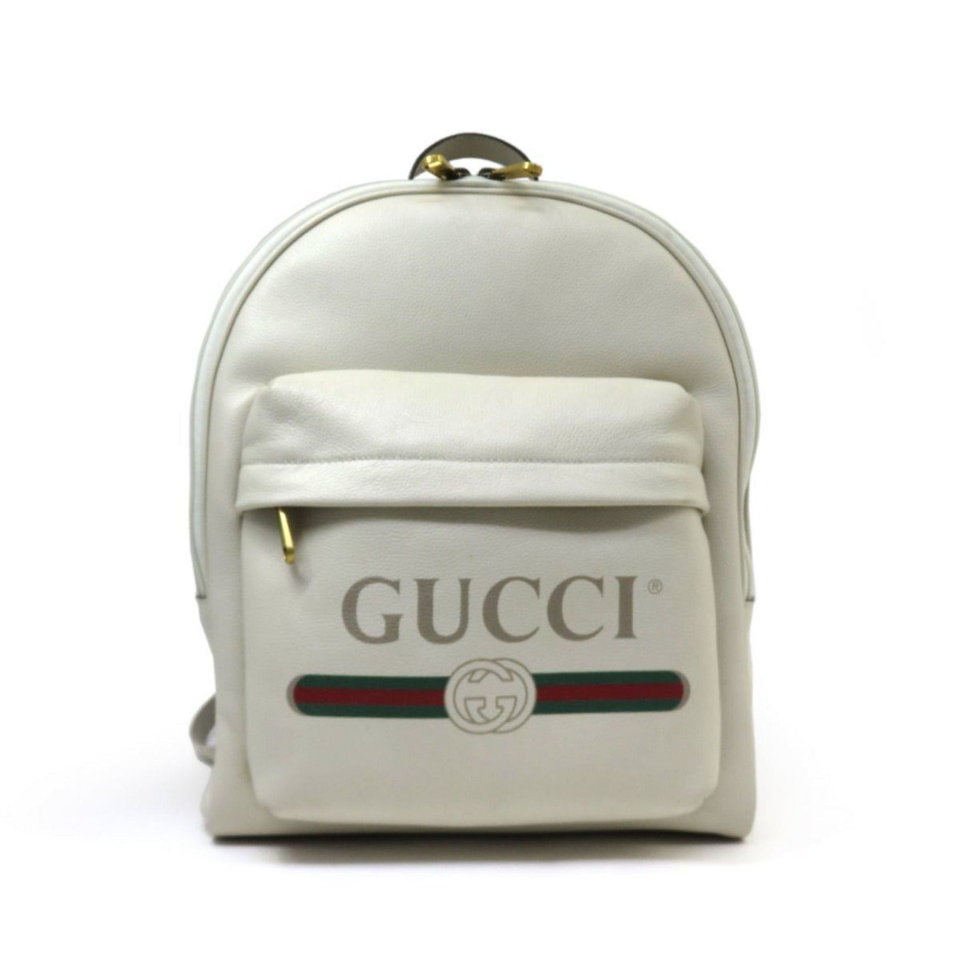 Gucci White Leather Backpack
