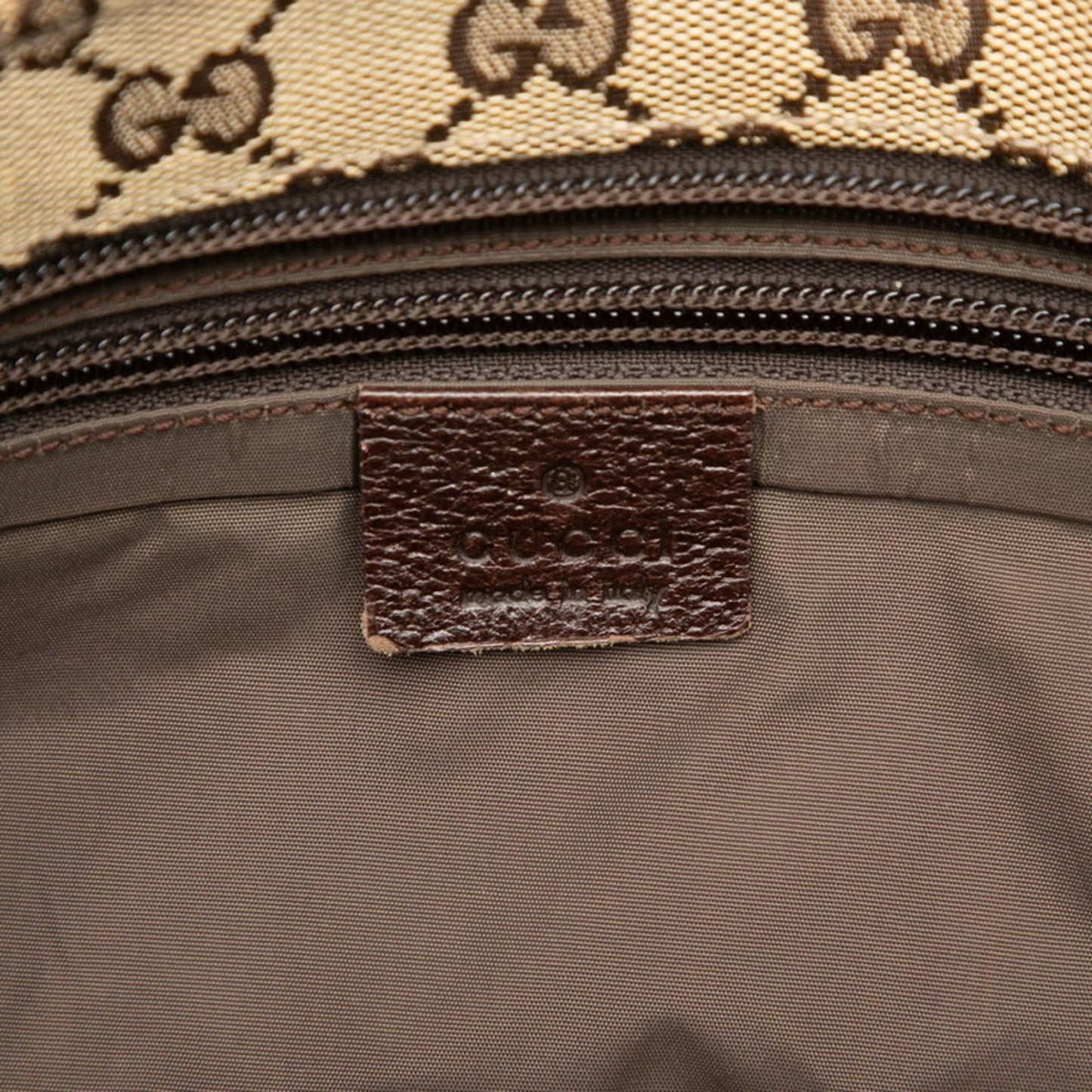 Gucci Beige Multi-Color Canvas Leather Tote Bag