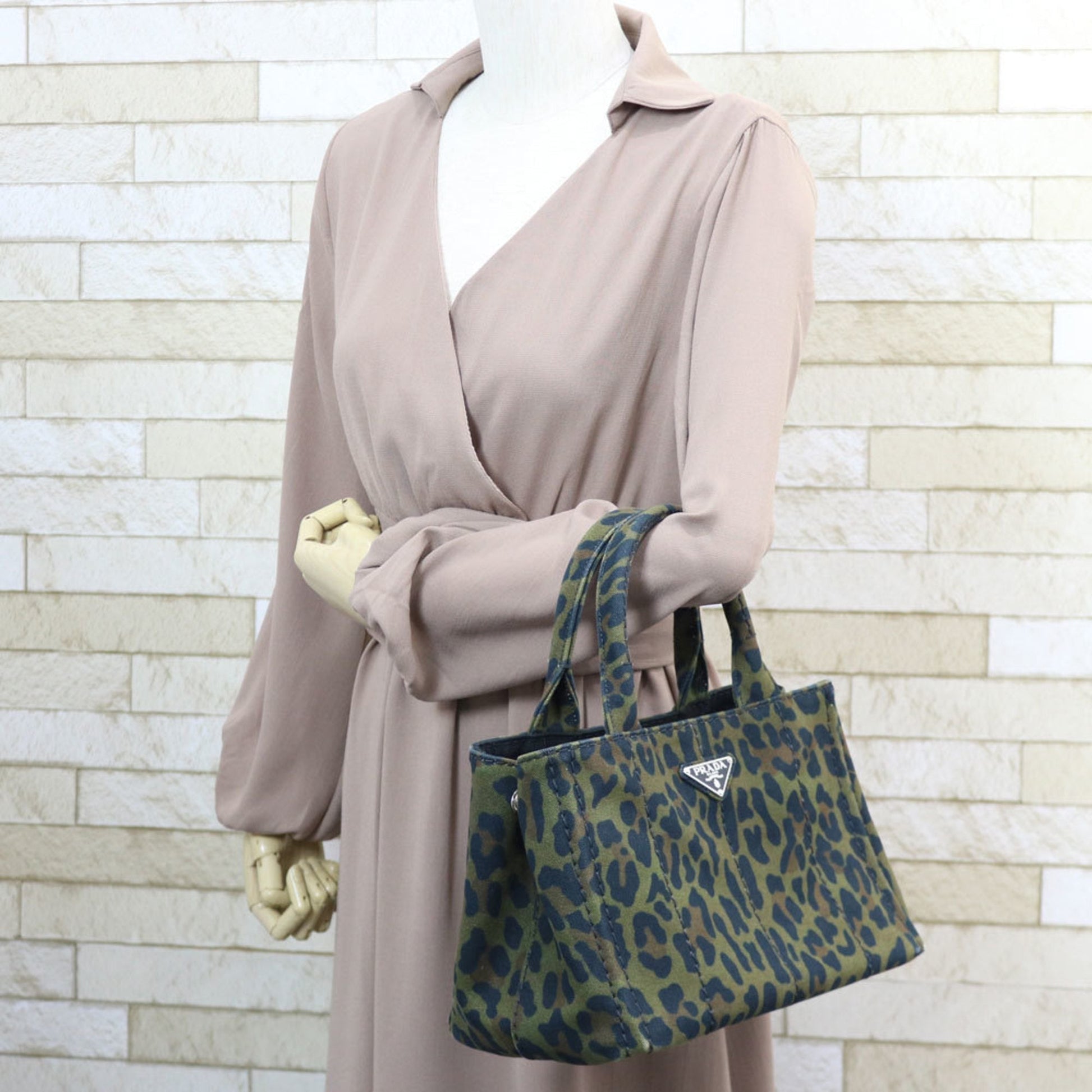 Prada Shoulder Bag Handbag Kanapatoto Pm Ladies Green