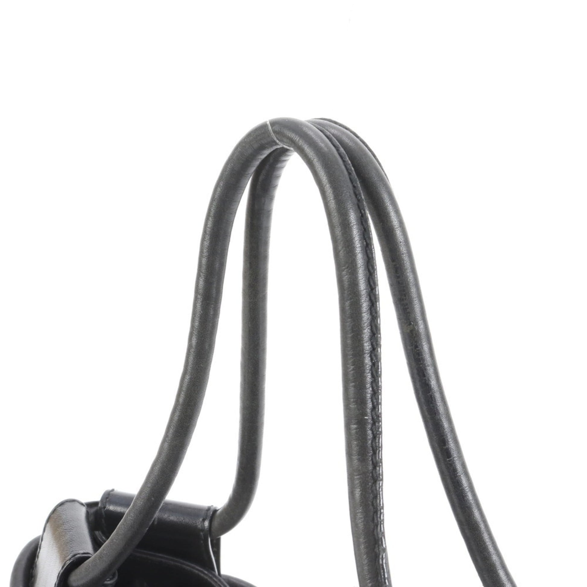 Gucci Black Leather Pouch Tote Bag