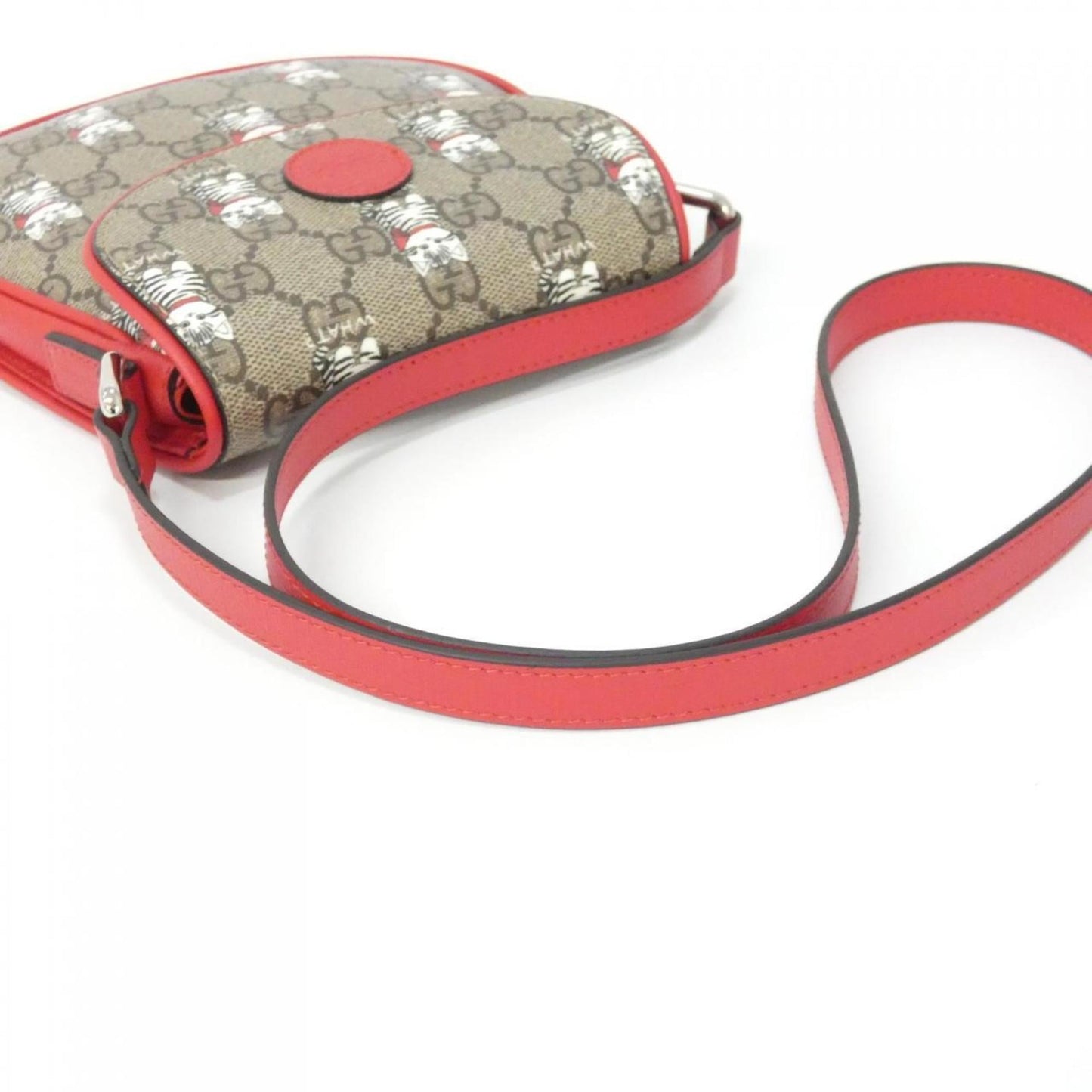 Gucci Brown Red Color Gg Supreme Canvas Shoulder Bag