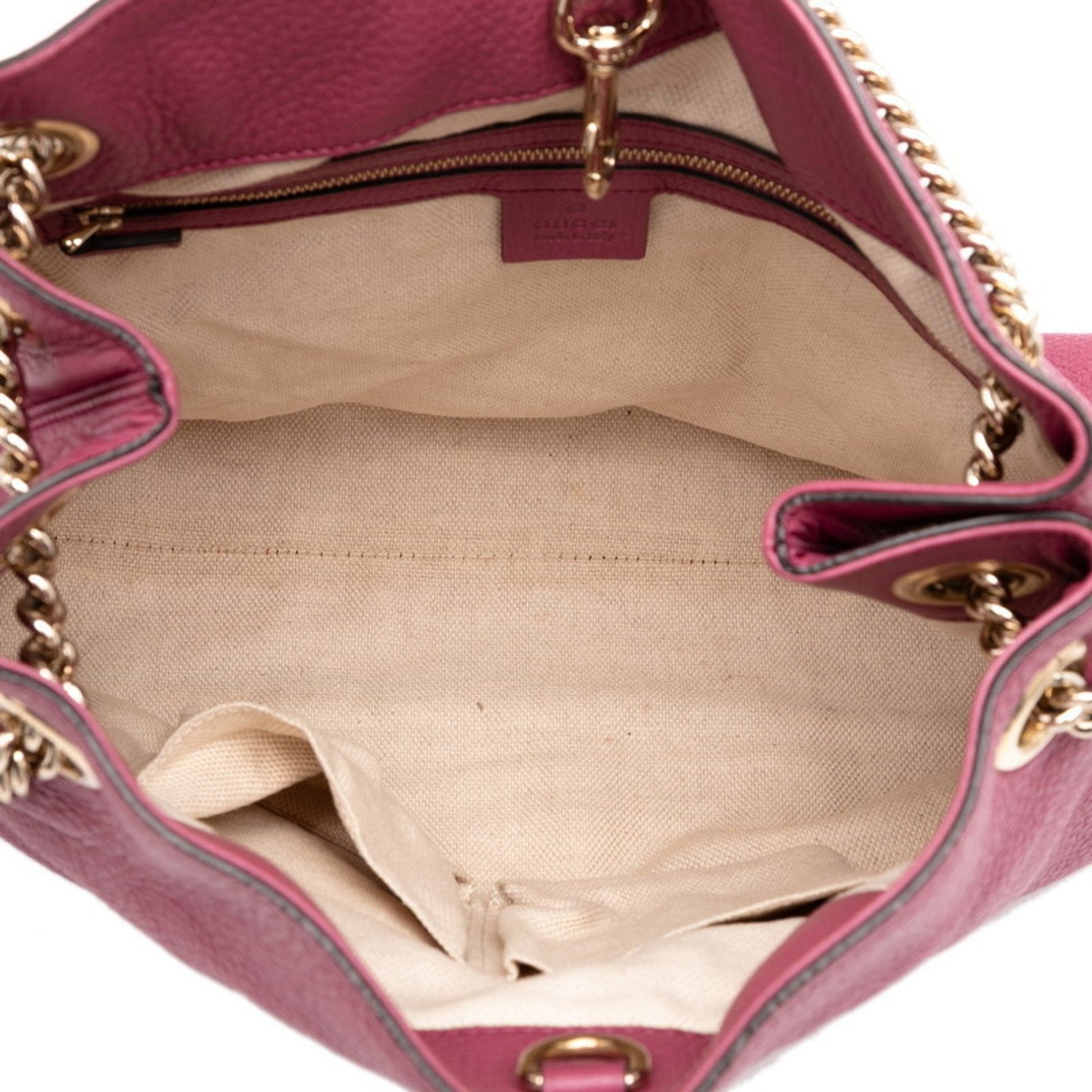 Gucci Purple Leather Shoulder Bag Tote Bag