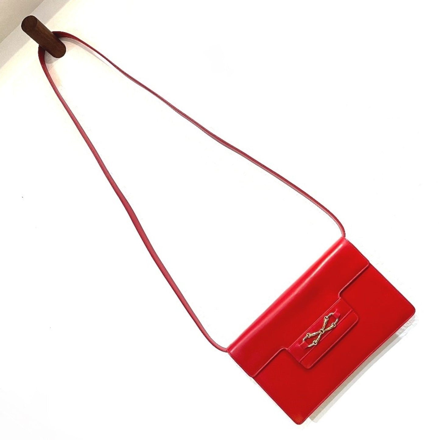 Gucci Red Color Leather Clutch Bag Shoulder Bag