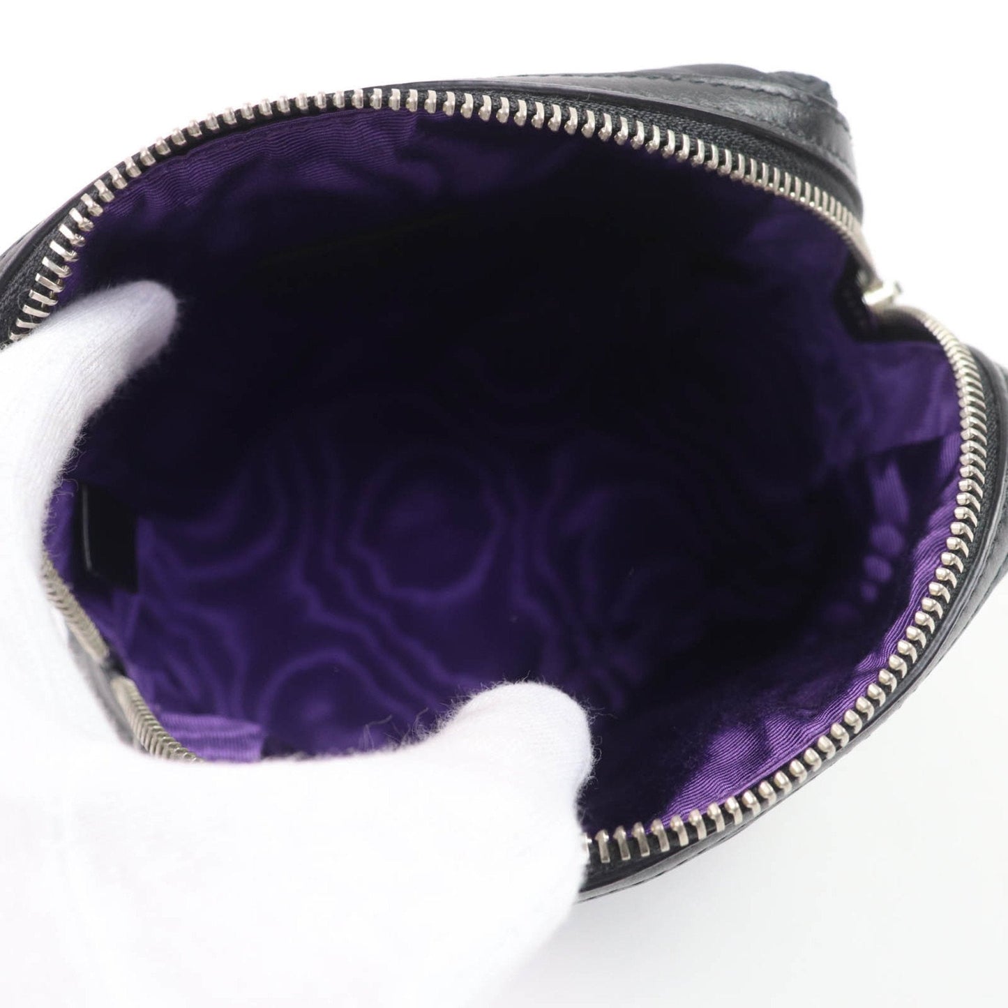 Gucci Black Purple Nylon Pouch