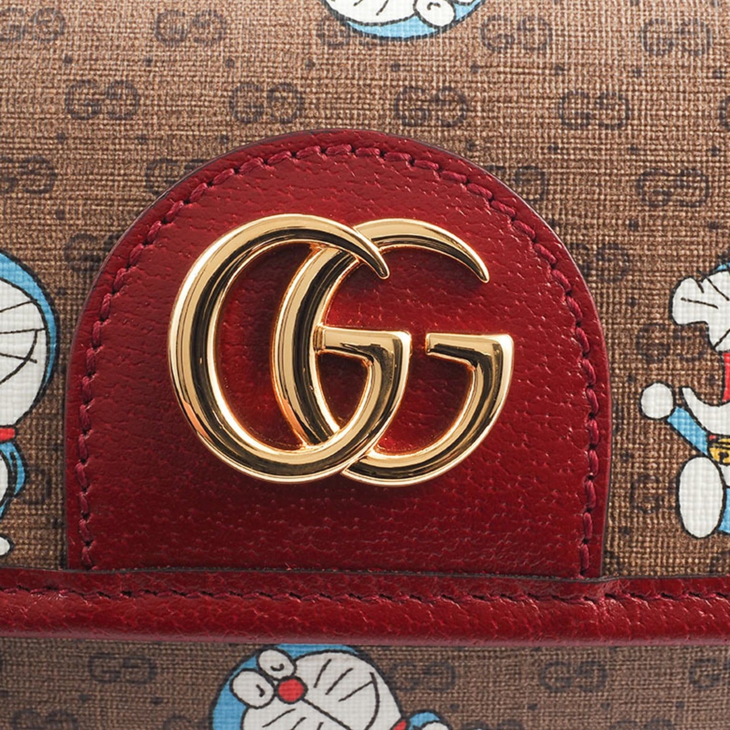 Gucci Beige Bordeaux Pvc Leather Sling Bag