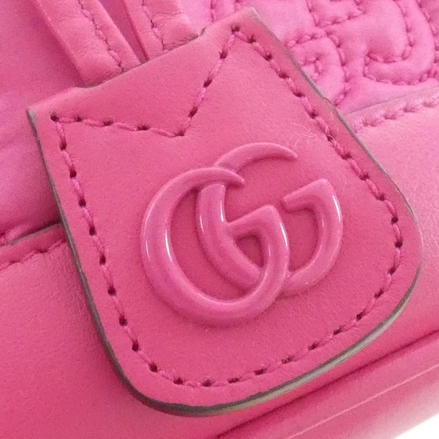 Gucci Pink Nylon Leather Shoulder Bag
