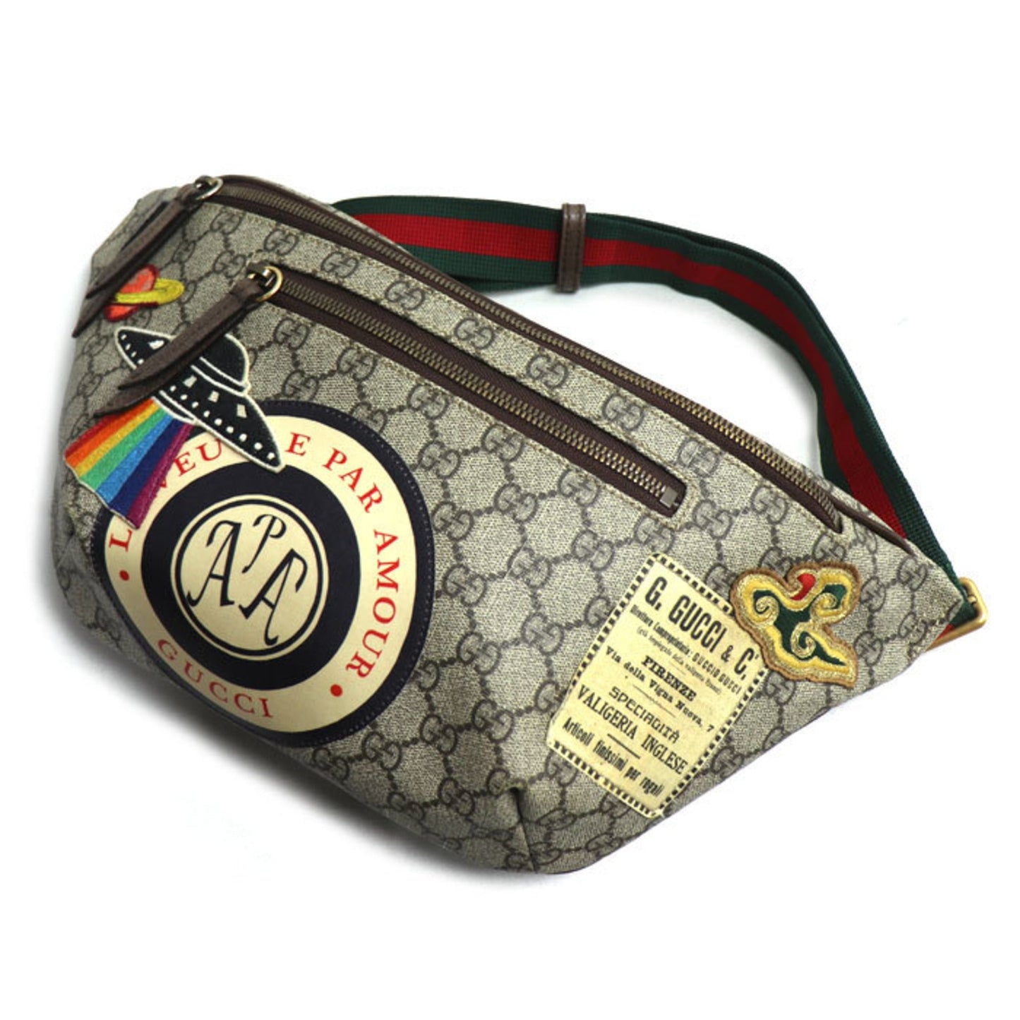 Gucci Beige Gg Supreme Leather Fanny Pack