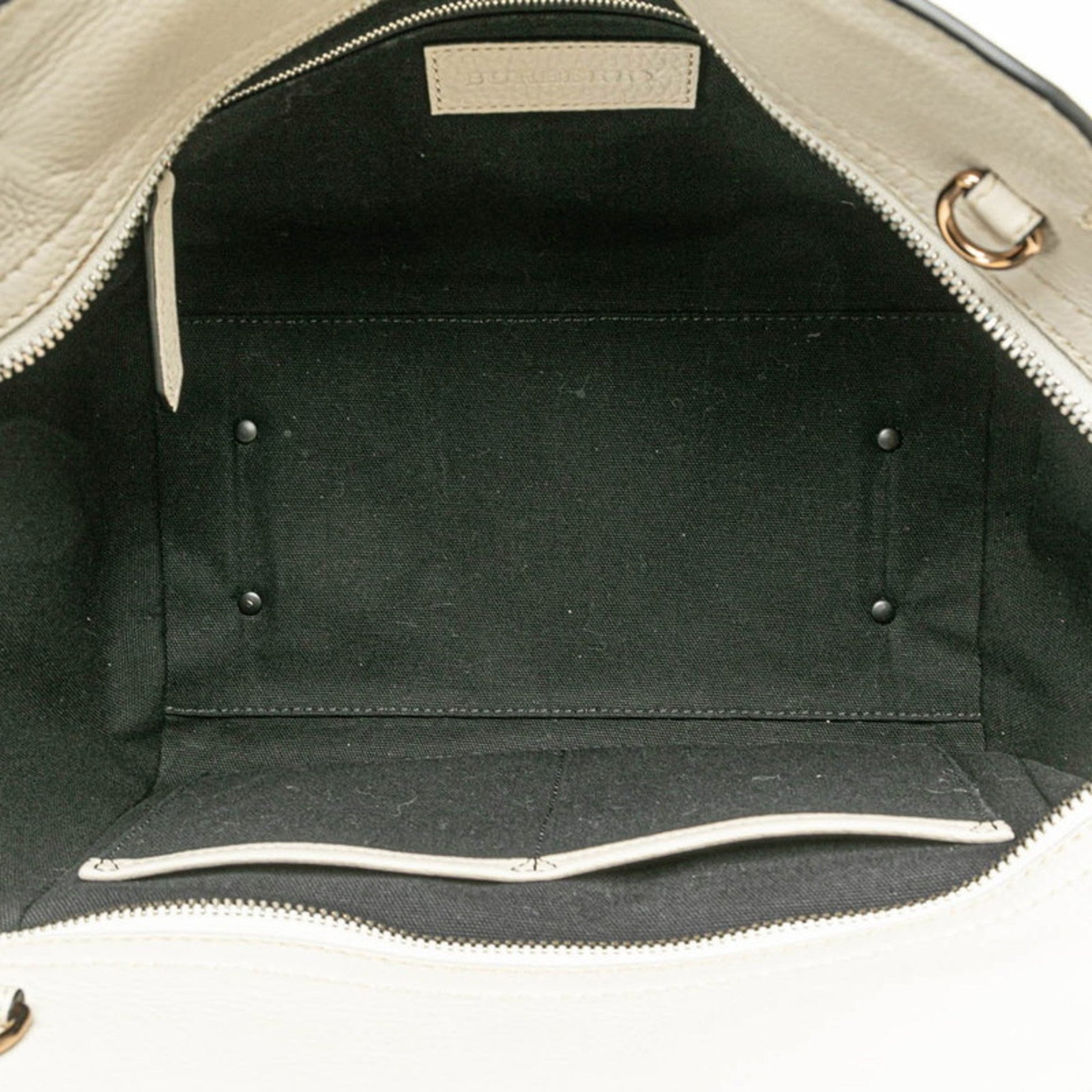 Burberry Color Handbag Tote Bag Leather Canvas Black