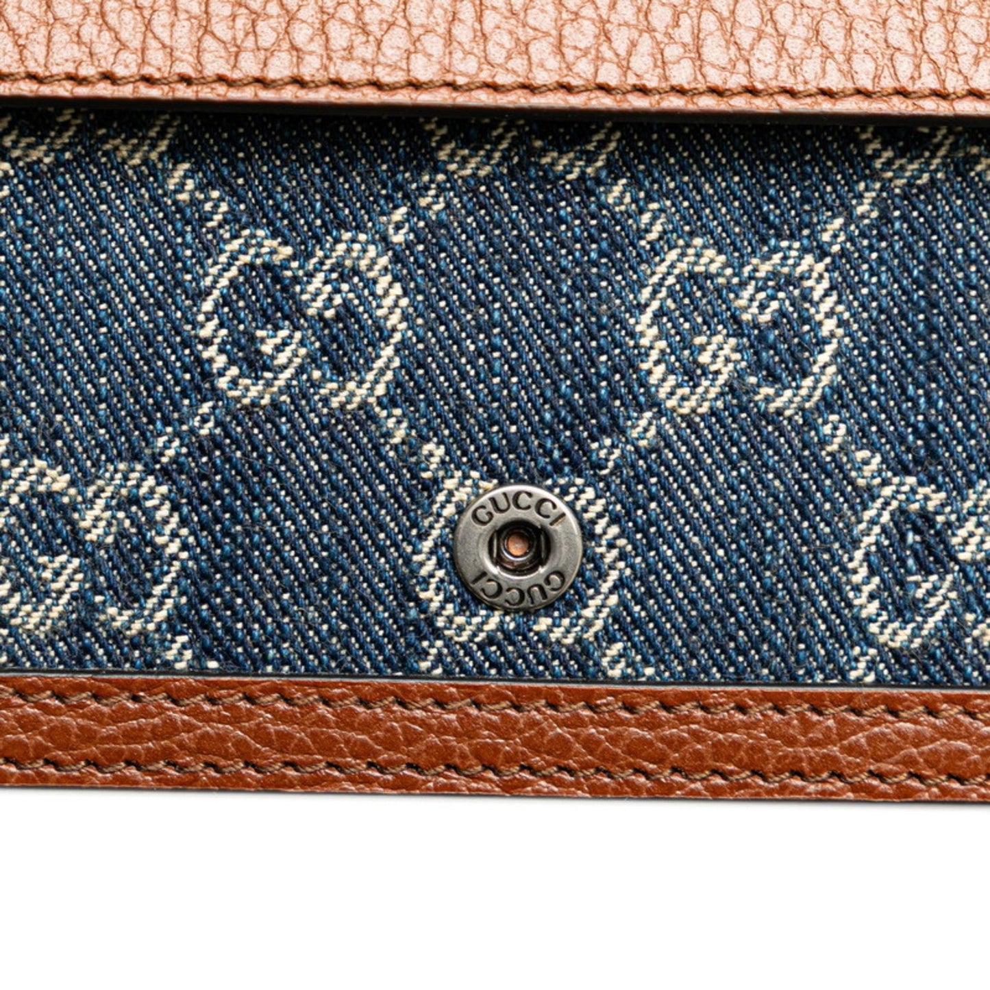 Gucci Brown Denim Leather Shoulder Bag