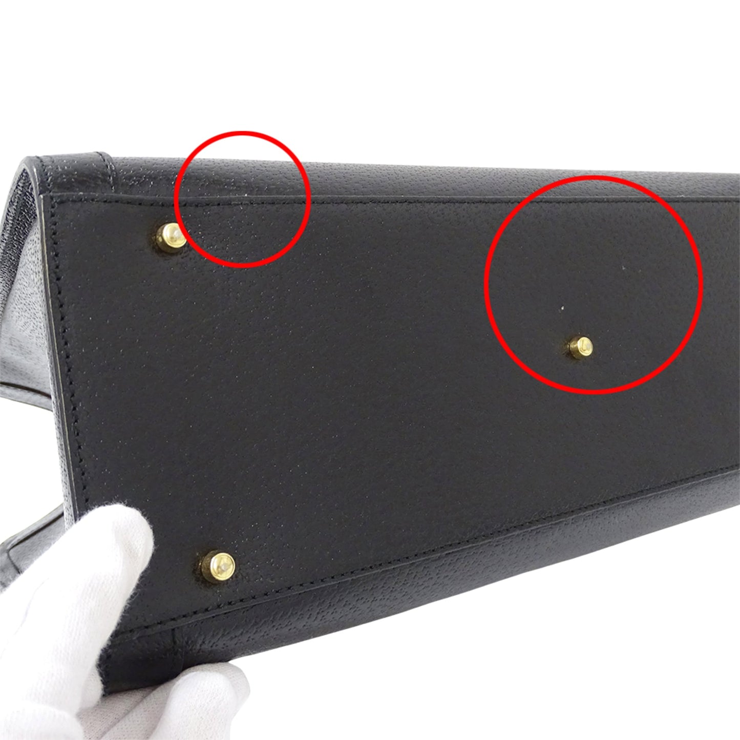 Gucci Black Leather Handbag Tote Bag