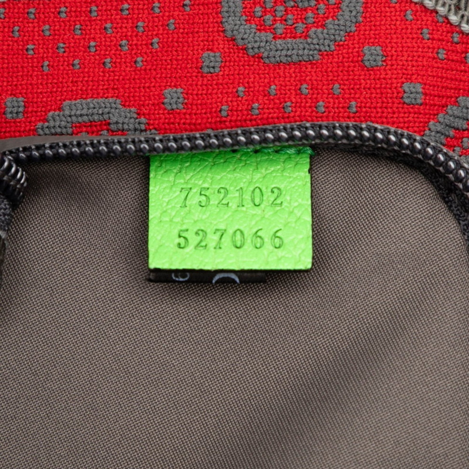 Gucci Gray Green Red Color Nylon Rubber Sling Bag