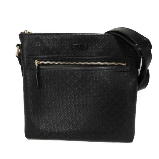 Gucci Diamante Black Leather Messenger Bag Shoulder Bag