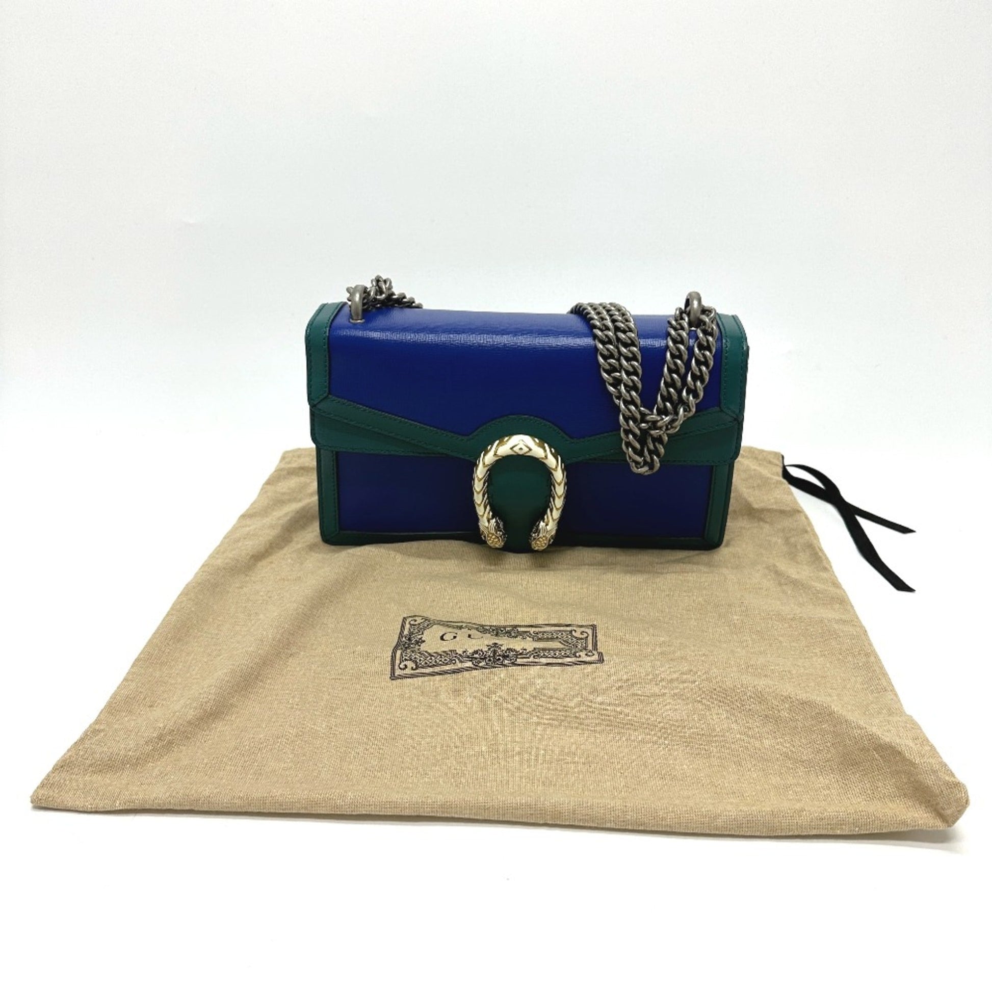 Gucci Blue Leather Shoulder Bag