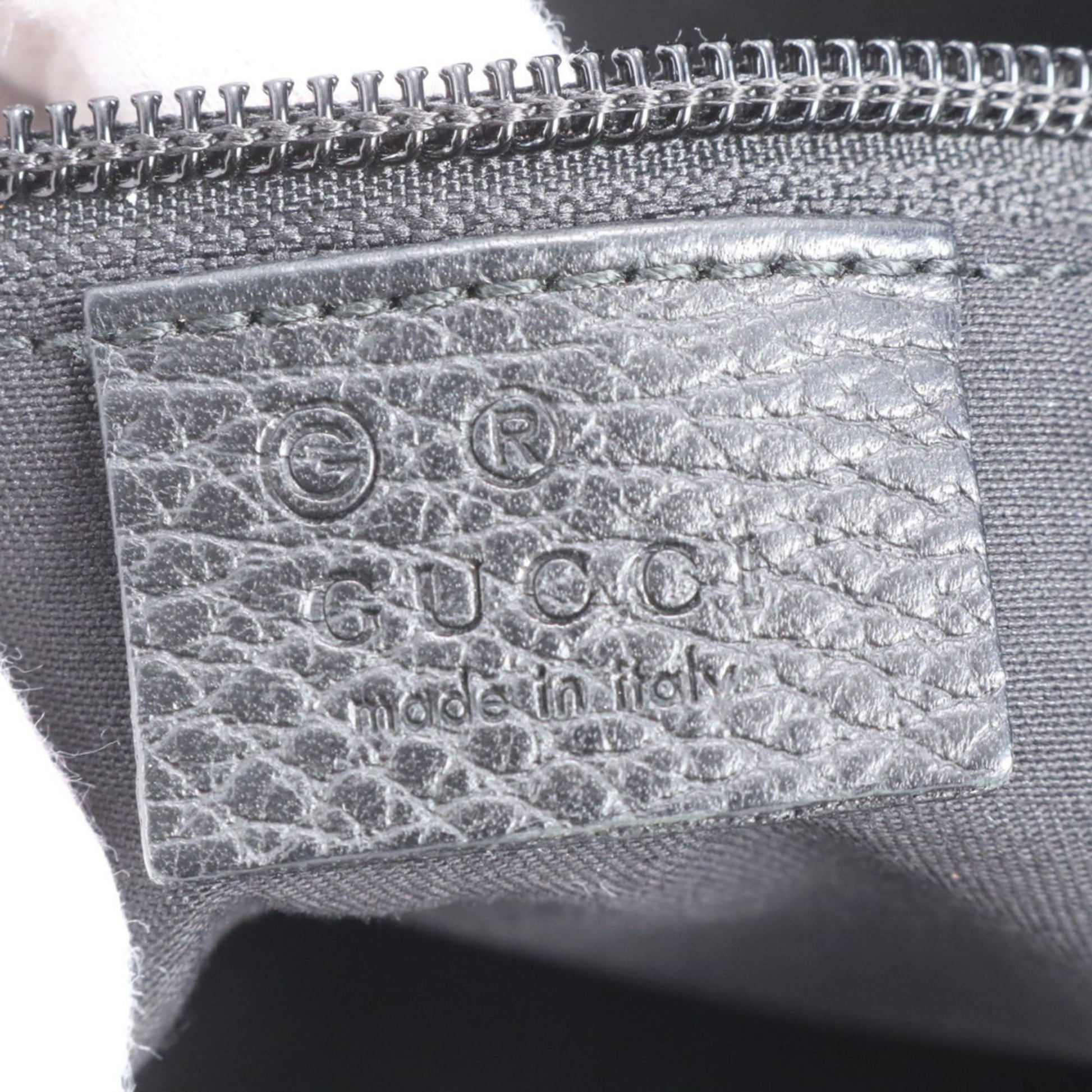Gucci Black Leather Canvas Shoulder Bag