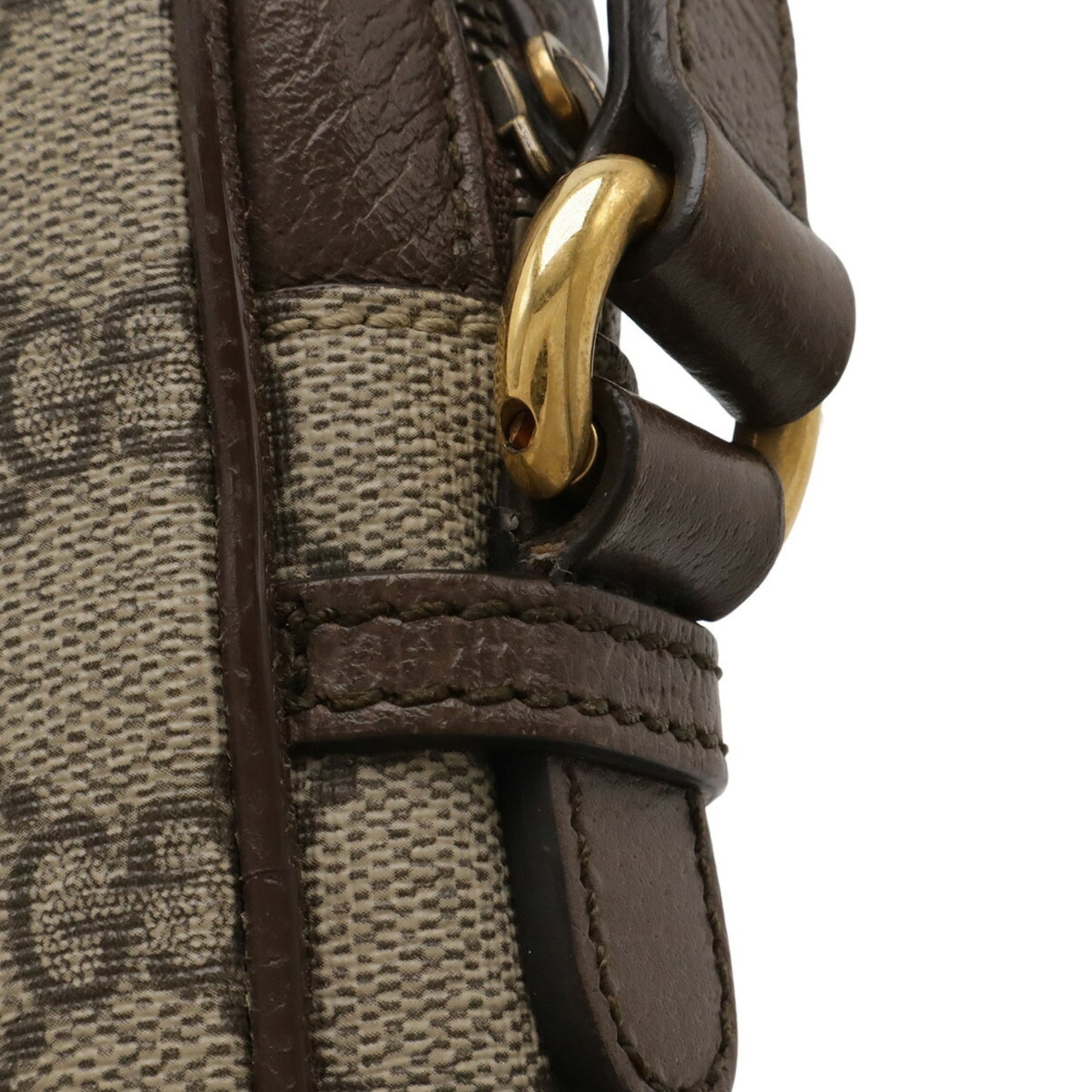 Gucci Beige Brown Green Red Color Gg Supreme Canvas Pvc Leather Pochette Shoulder Bag