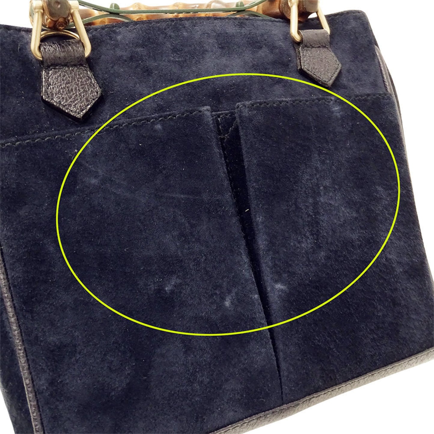 Gucci Navy Suede Handbag Shoulder Bag