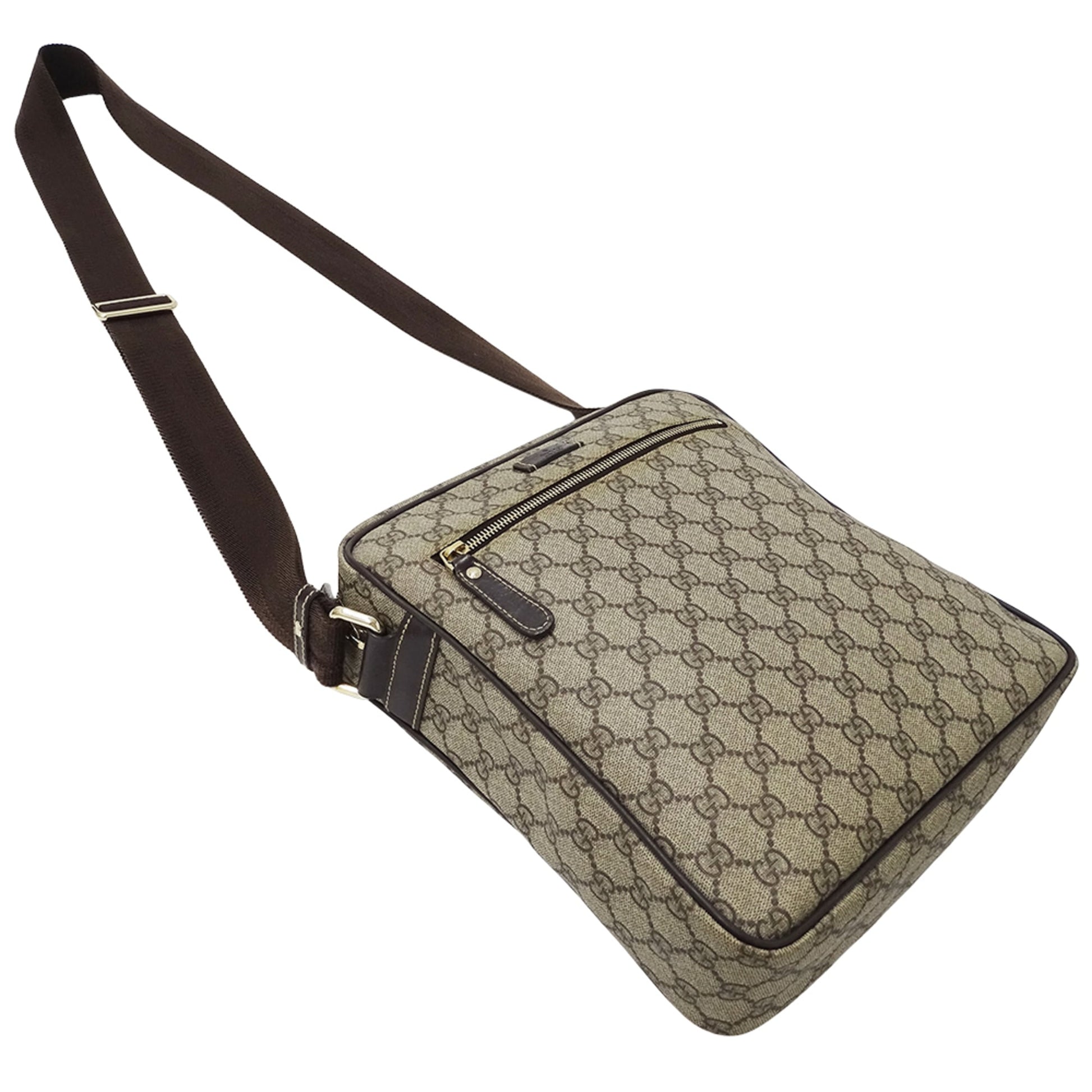 Gucci Beige Brown Gg Supreme Shoulder Bag