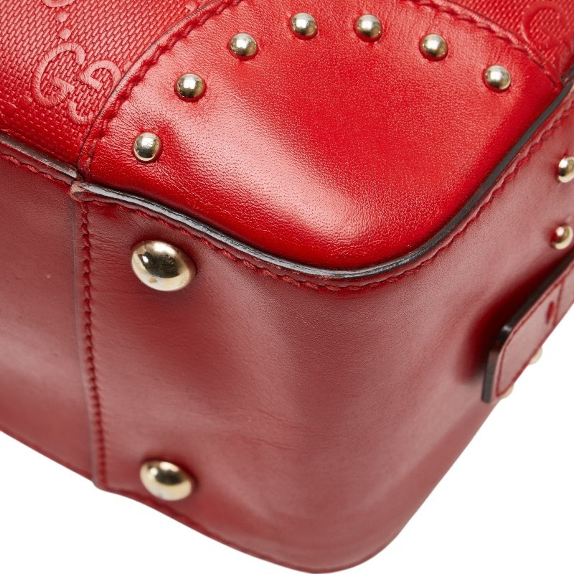 Gucci Red Color Leather Handbag Shoulder Bag