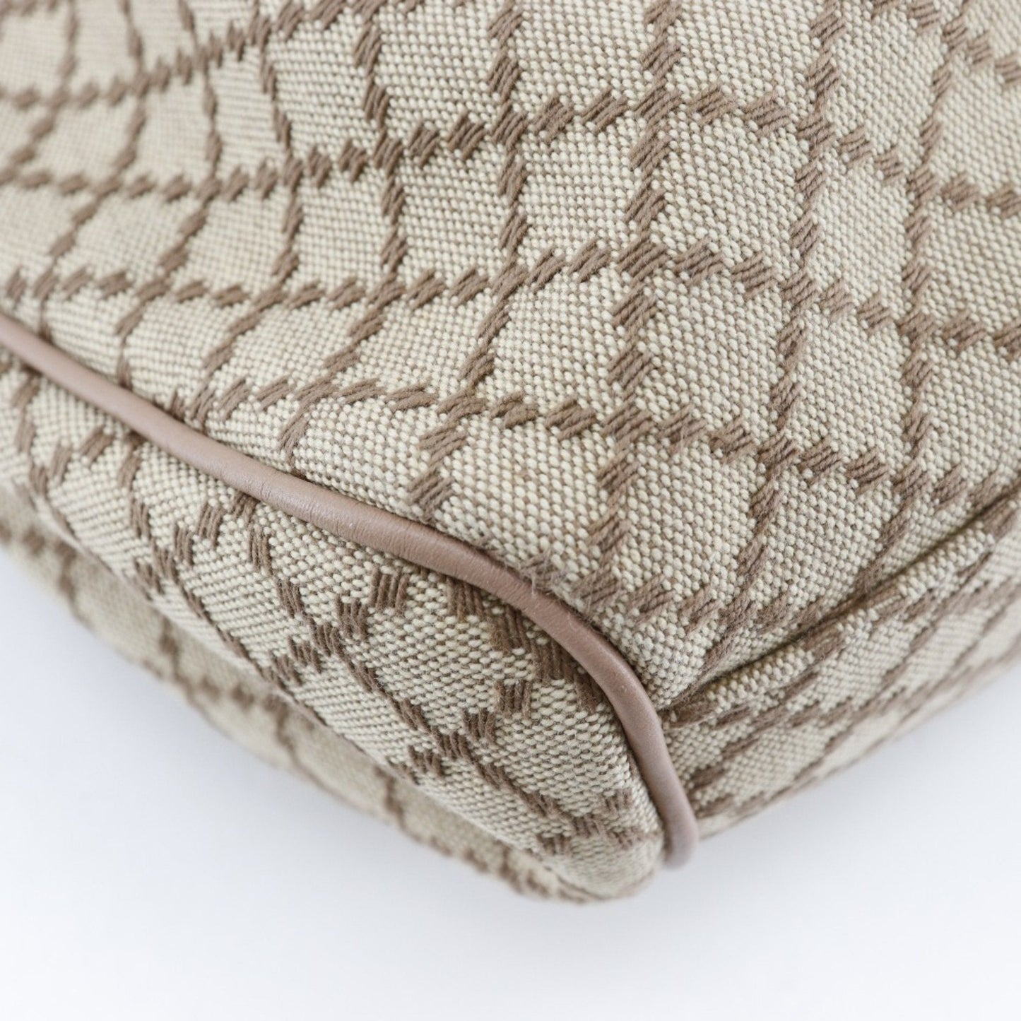 Gucci Beige Pink Canvas Handbag