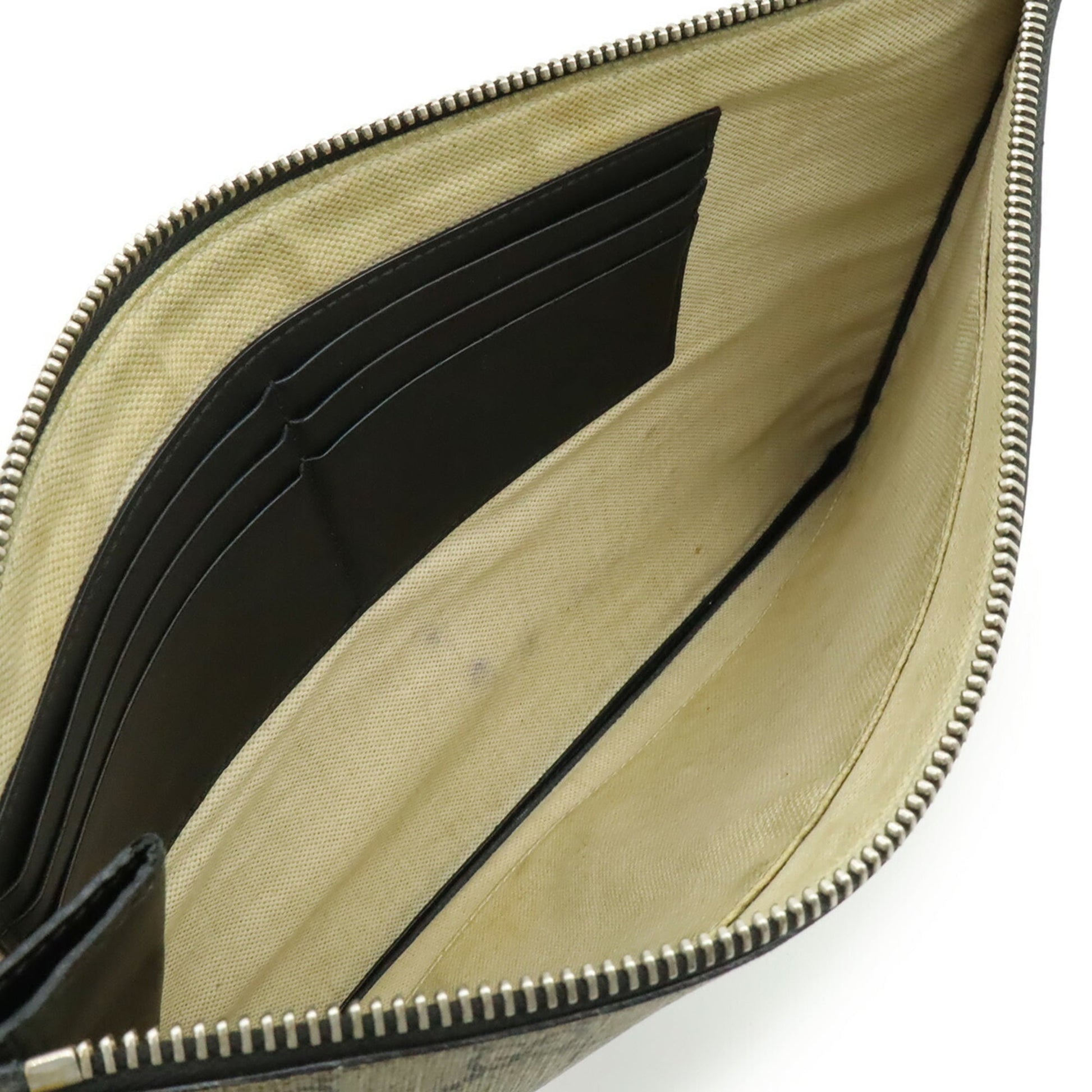 Gucci Beige Khaki Multi-Color Yellow Gg Supreme Clutch Bag