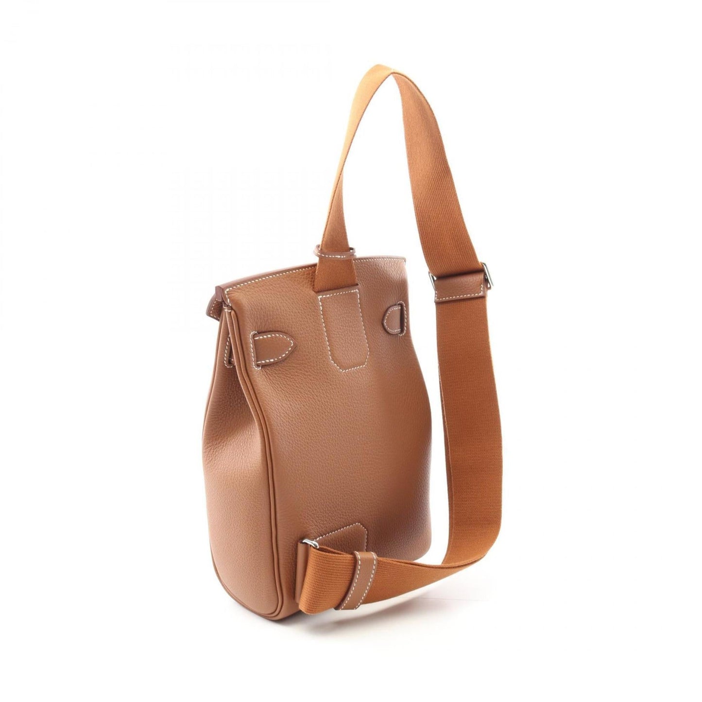 Hermes Togo Fanny Pack Handbag Leather Brown Travel Bag