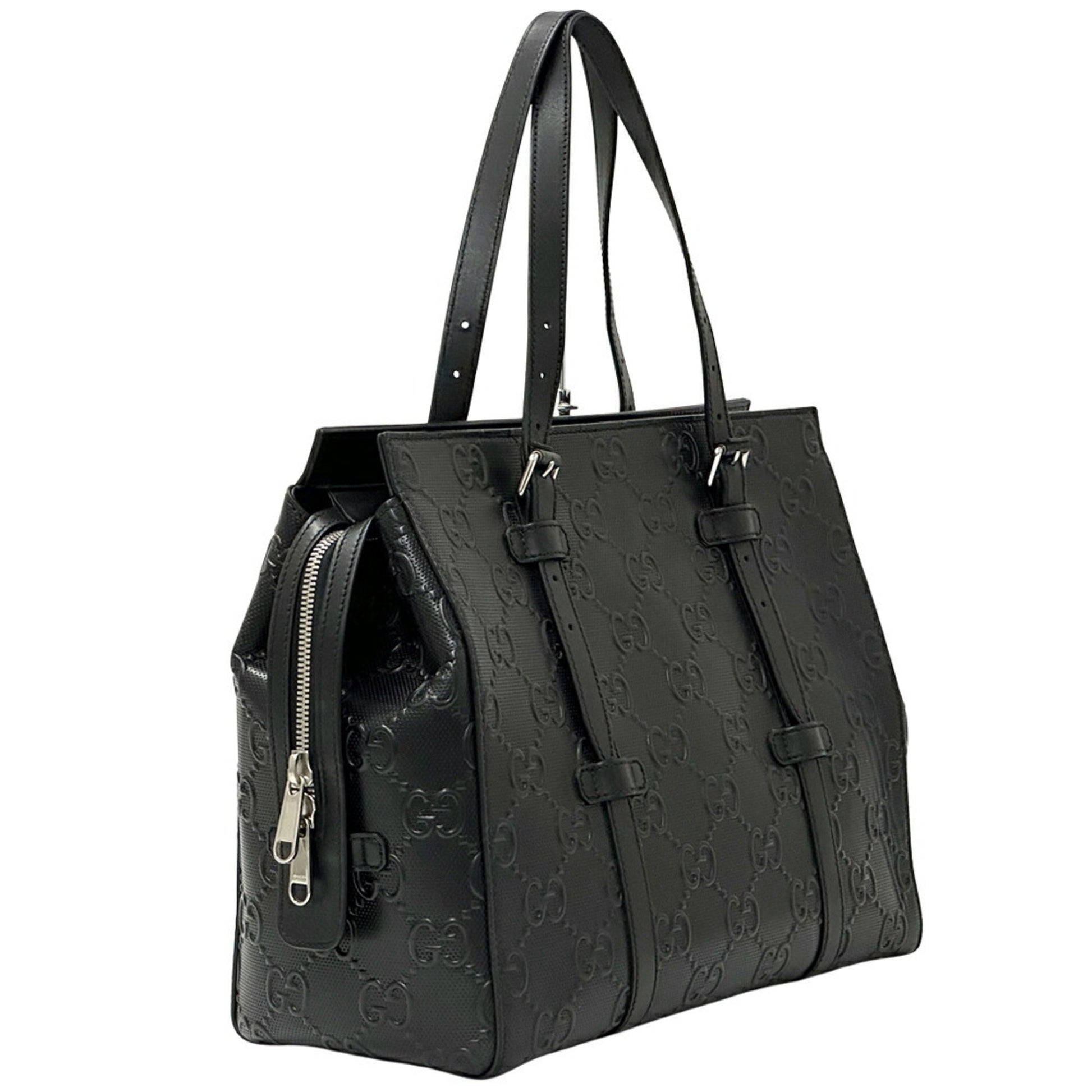 Gucci Black Leather Tote Bag
