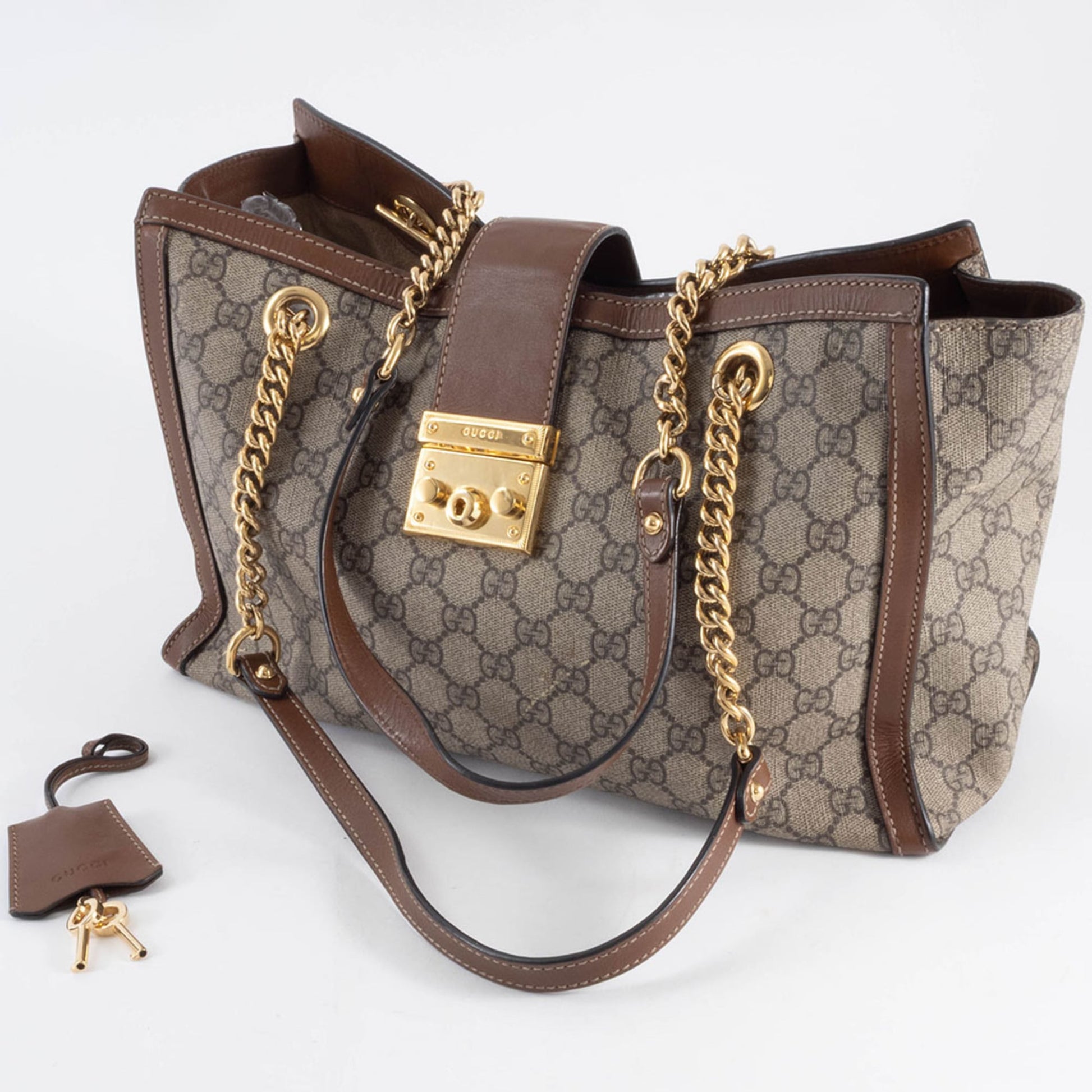 Gucci Beige Gg Supreme Leather Shoulder Bag