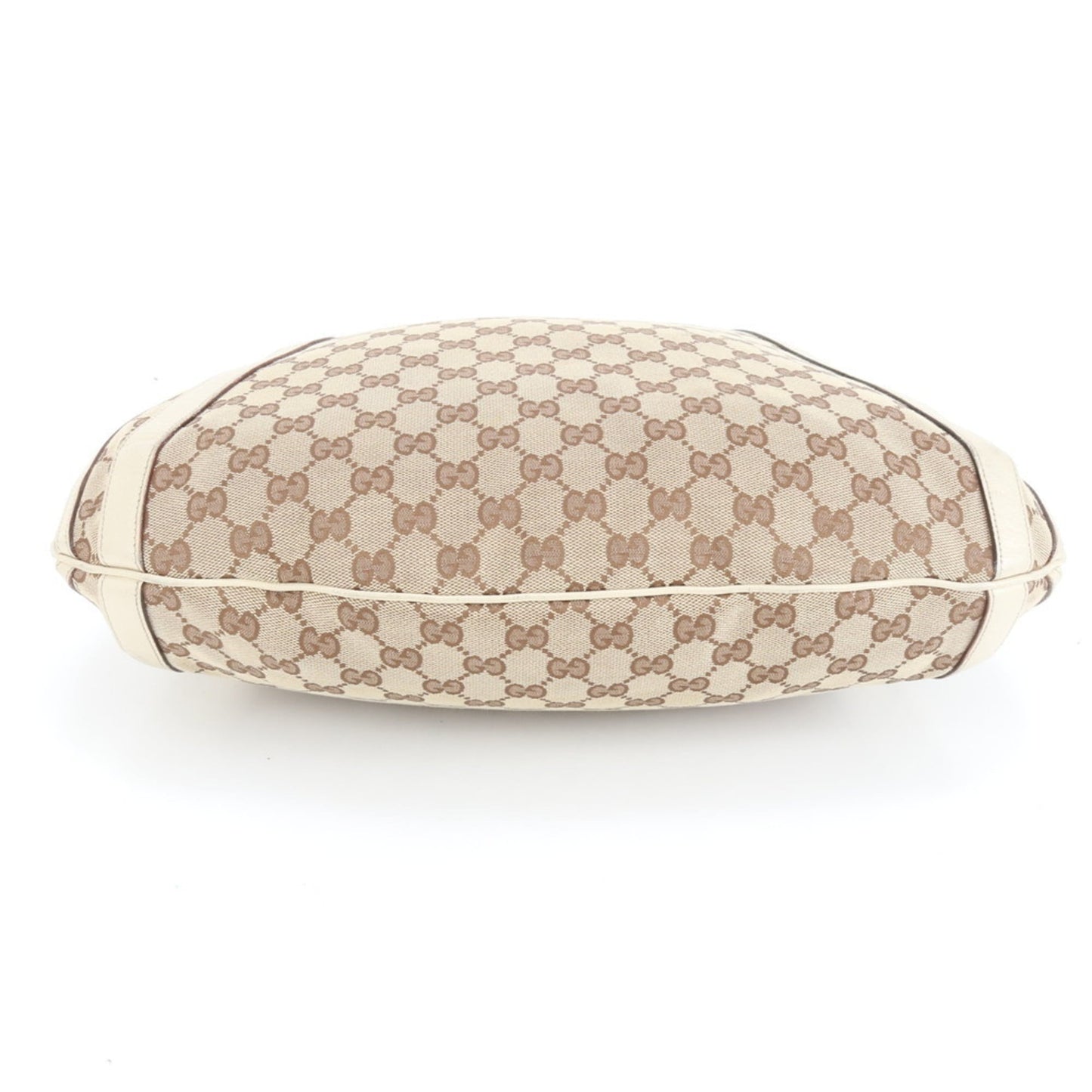 Gucci Brown White Leather Canvas Shoulder Bag