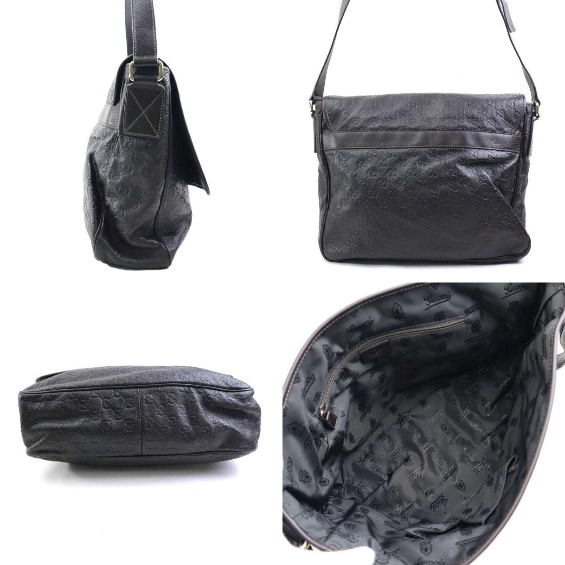 Gucci Dark Brown Leather Shoulder Bag