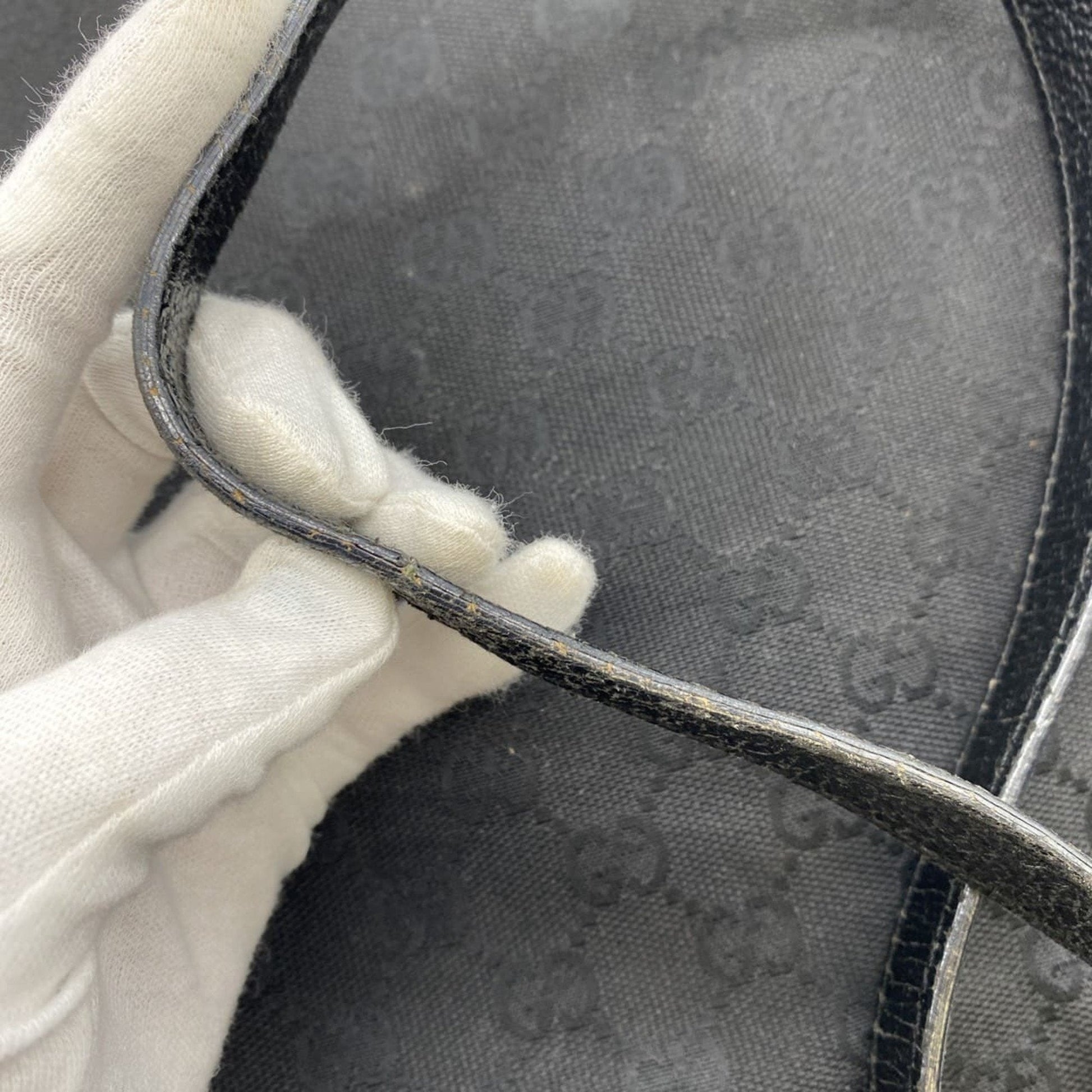 Gucci Black Gg Canvas Shoulder Bag