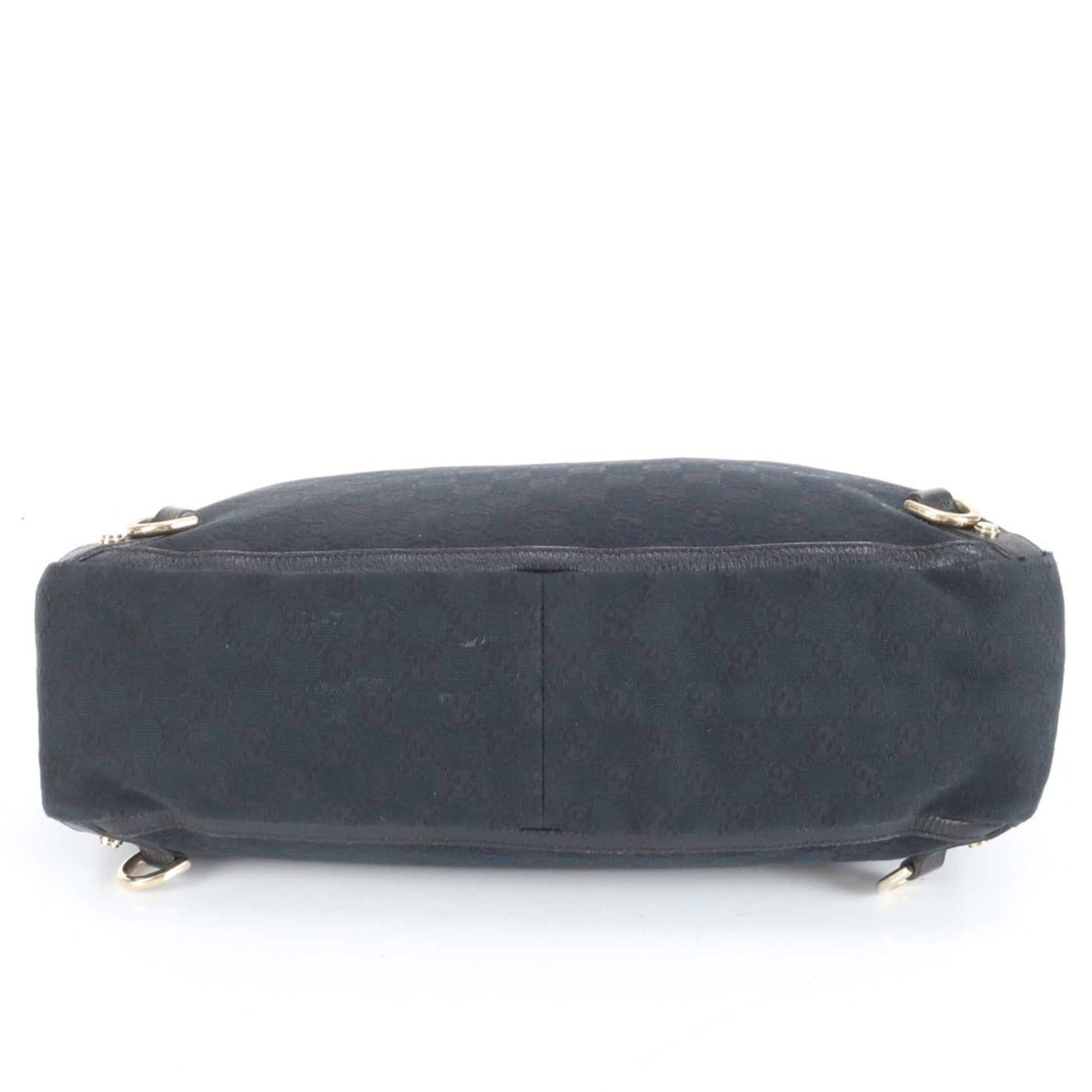 Gucci Black Leather Canvas Tote Bag