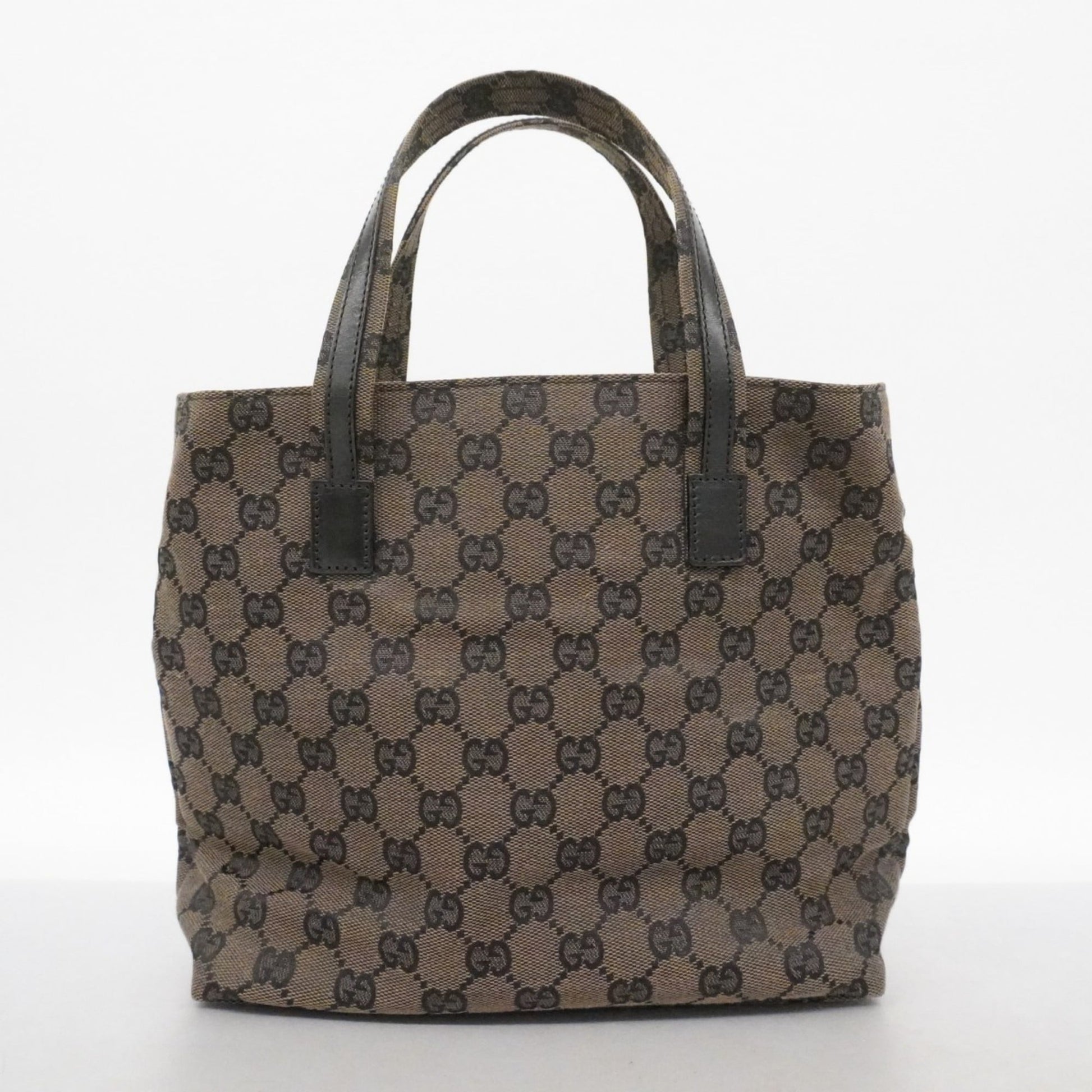 Gucci Black Brown Canvas Handbag