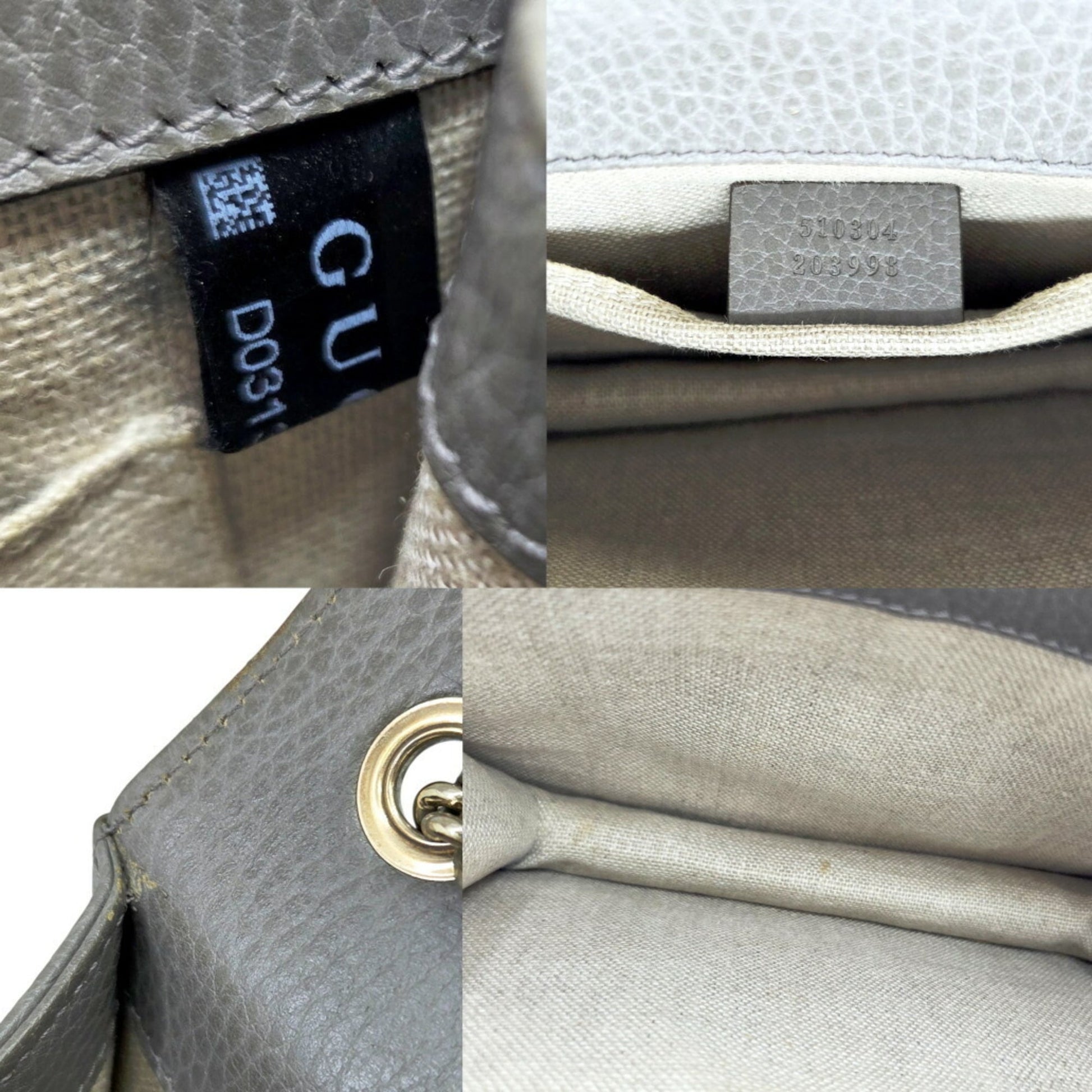 Gucci Gray Leather Shoulder Bag
