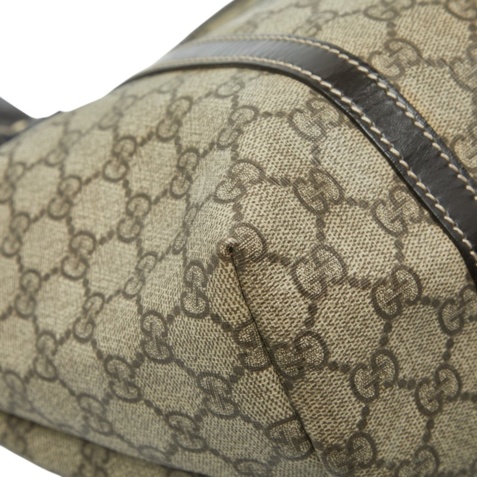 Gucci Beige Brown Pvc Leather Tote Bag