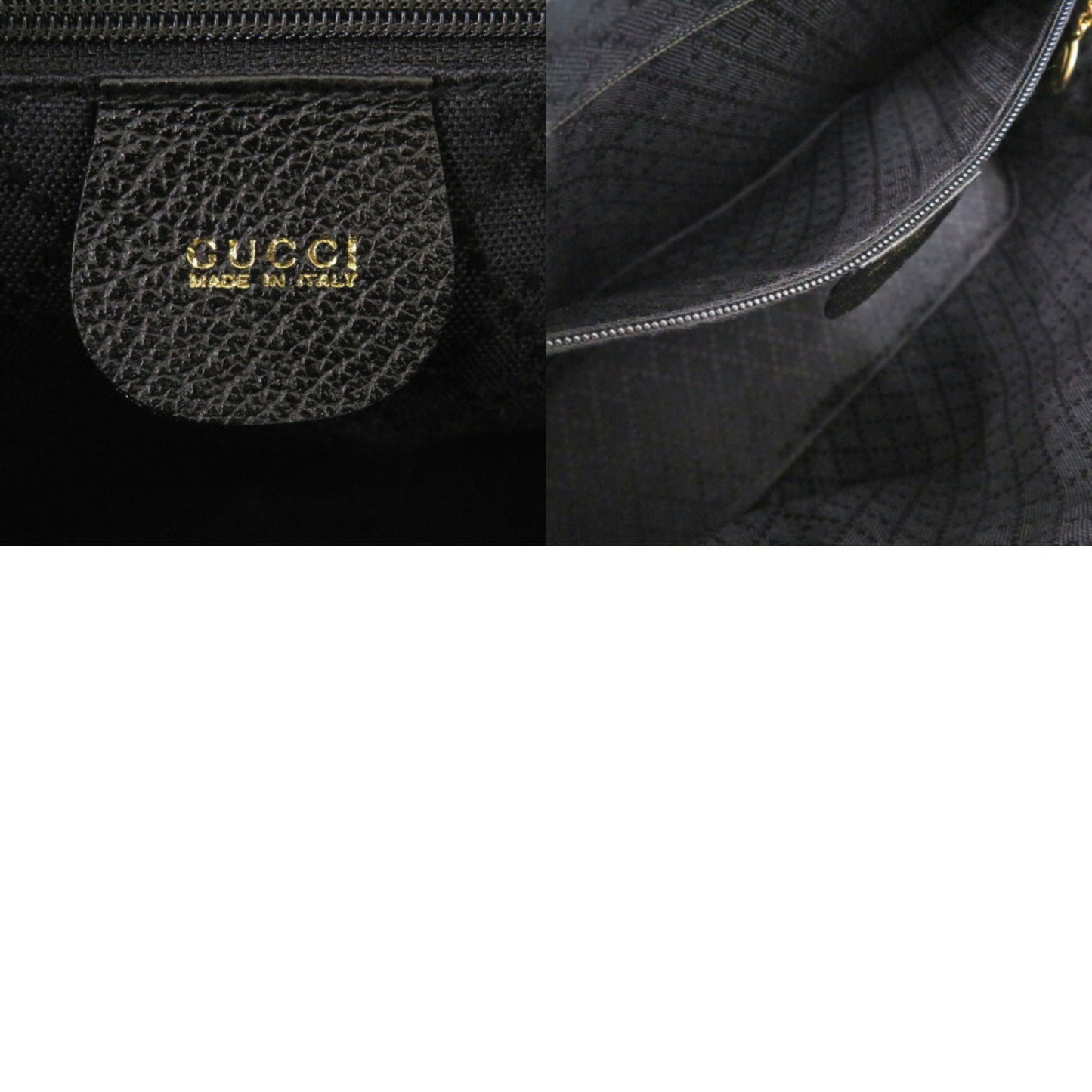 Gucci Black Bamboo Suede Handbag