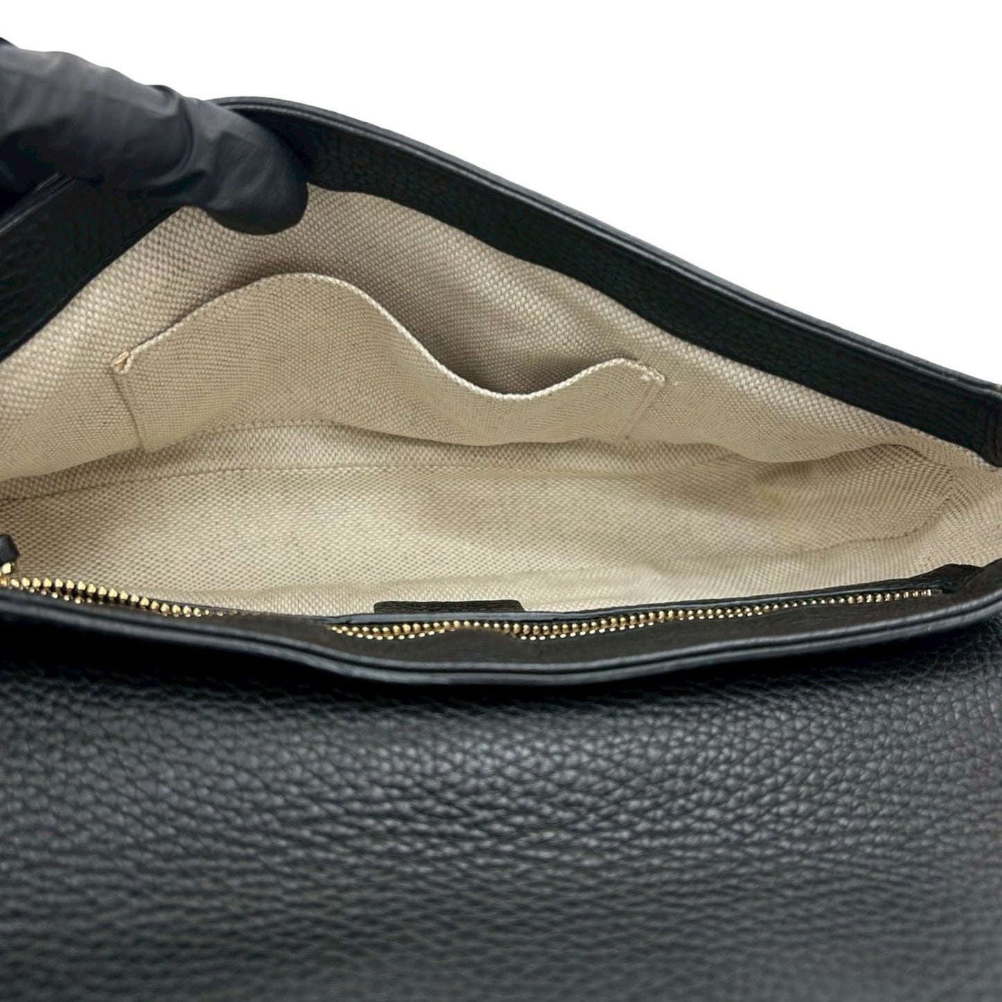 Gucci Black Leather Pochette Shoulder Bag
