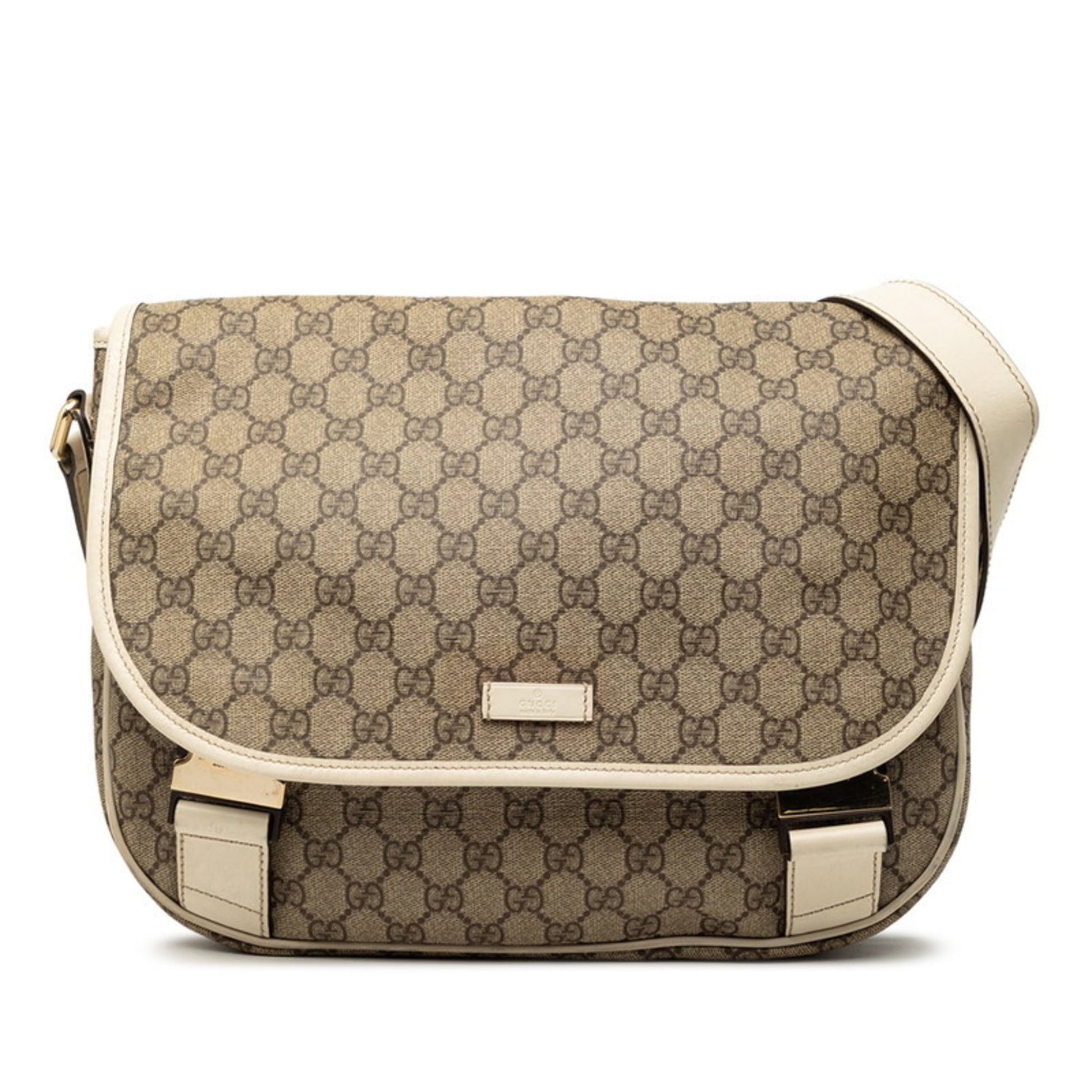 Gucci Beige White Pvc Leather Shoulder Bag