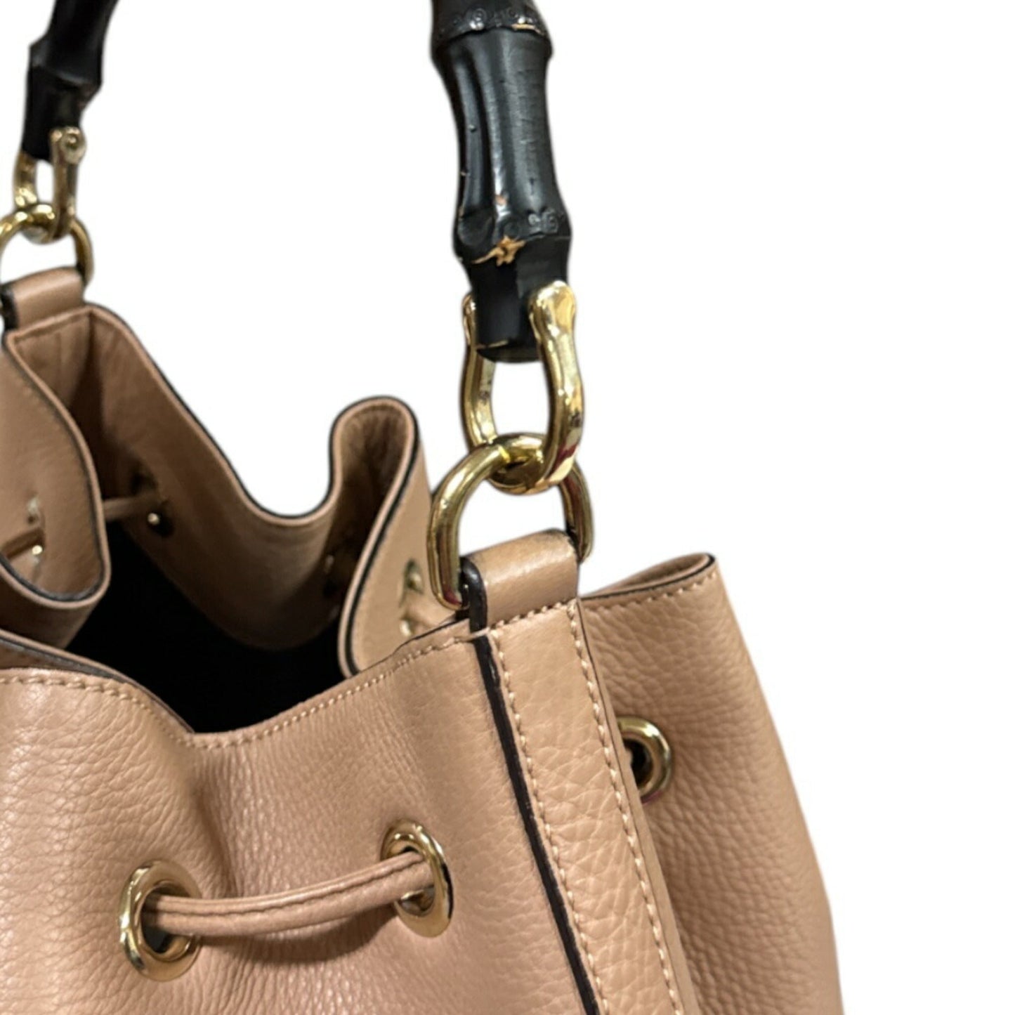 Gucci Beige Bamboo Leather Shoulder Bag