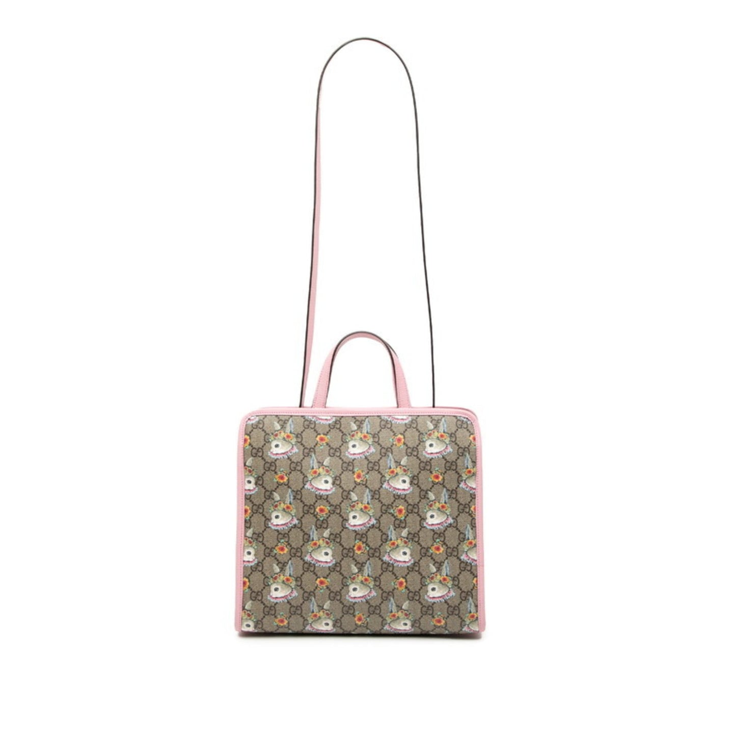 Gucci Beige Multi-Color Pink Pvc Leather Handbag Shoulder Bag