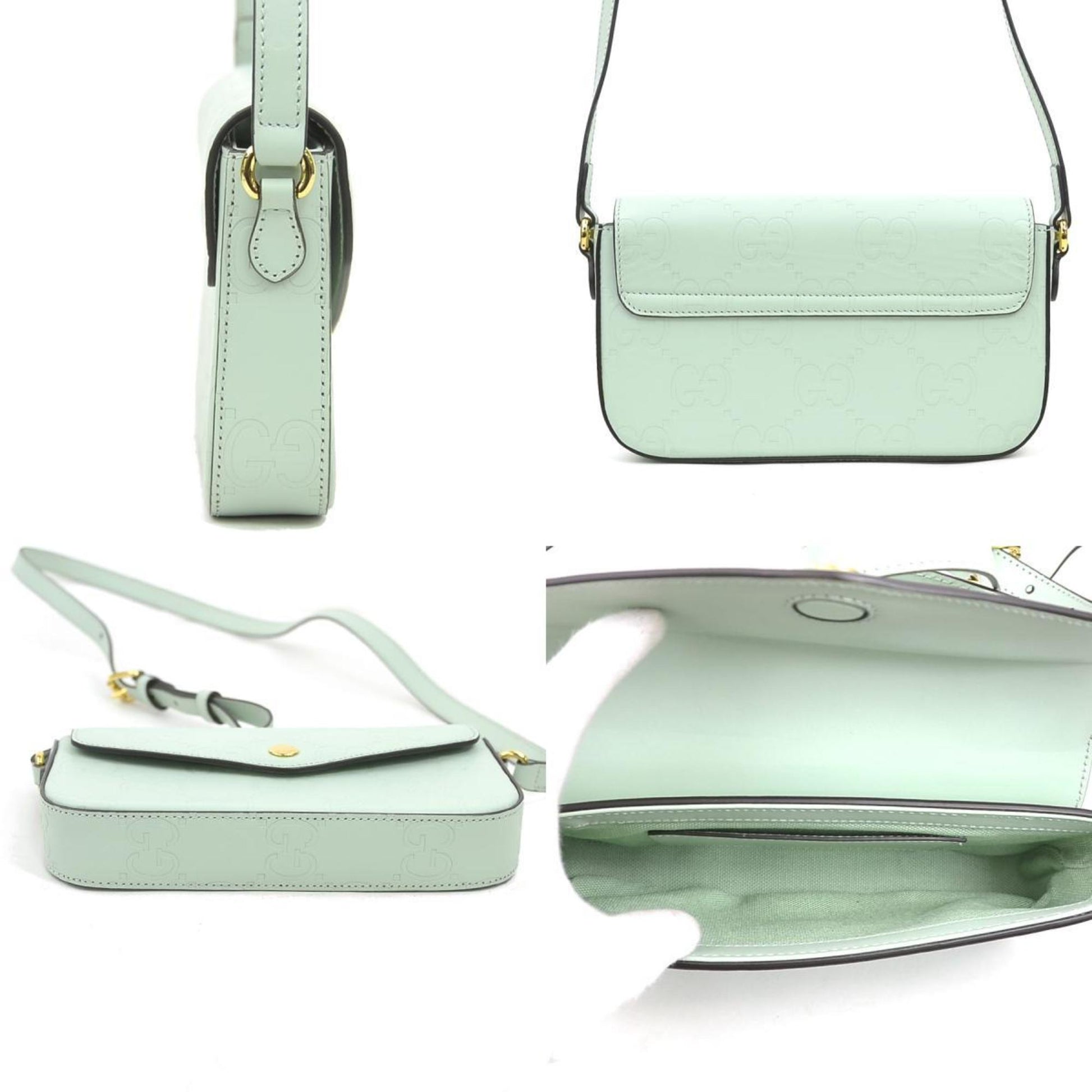 Gucci Pale Green Leather Shoulder Bag