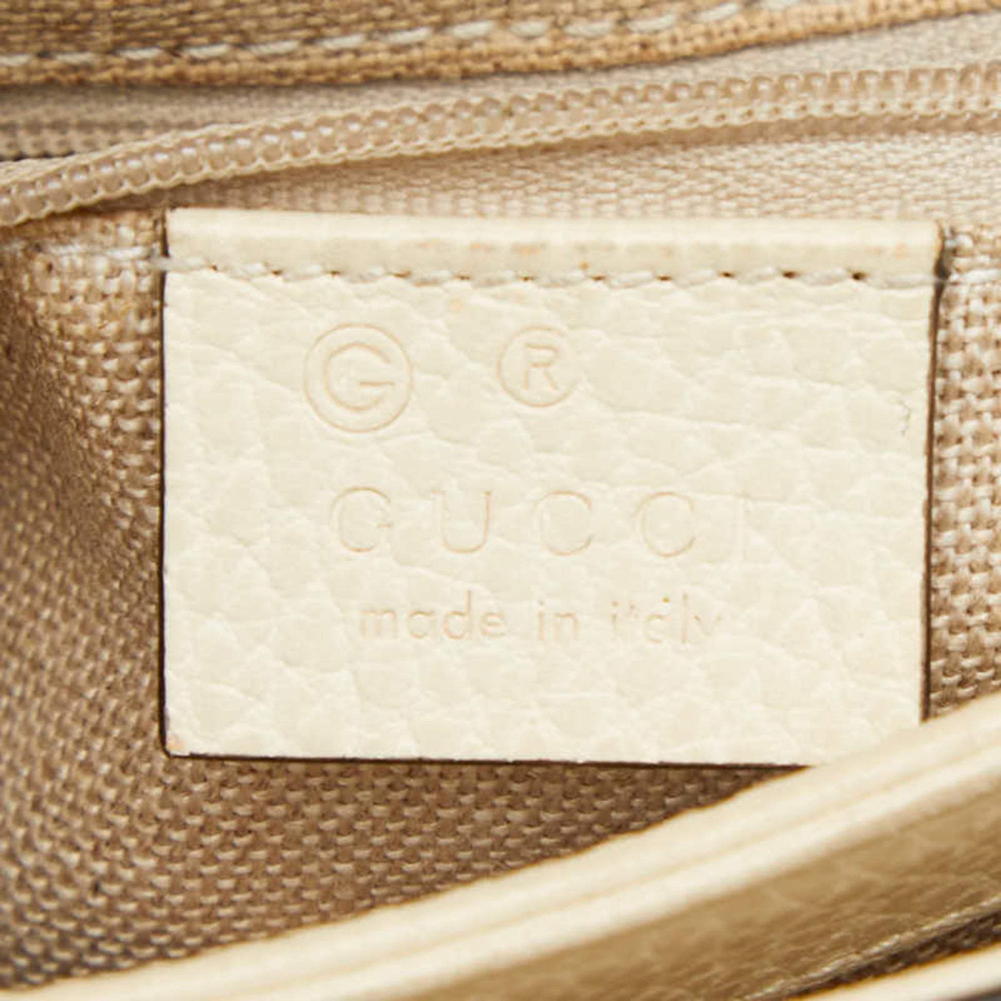 Gucci Beige Ivory Leather Shoulder Bag