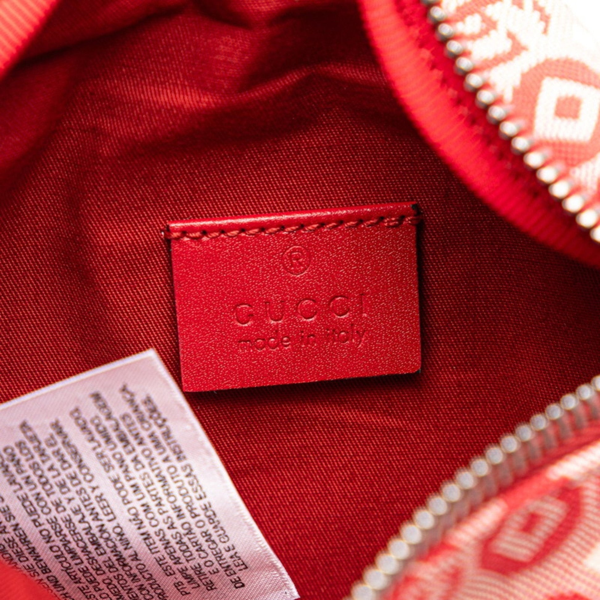 Gucci Red Color Canvas Fanny Pack