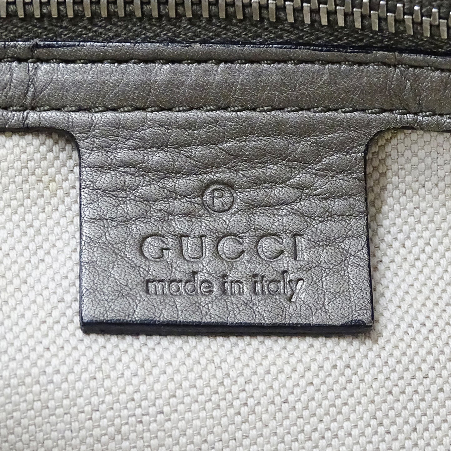 Gucci Bronze Metallic Gray Leather Shoulder Bag