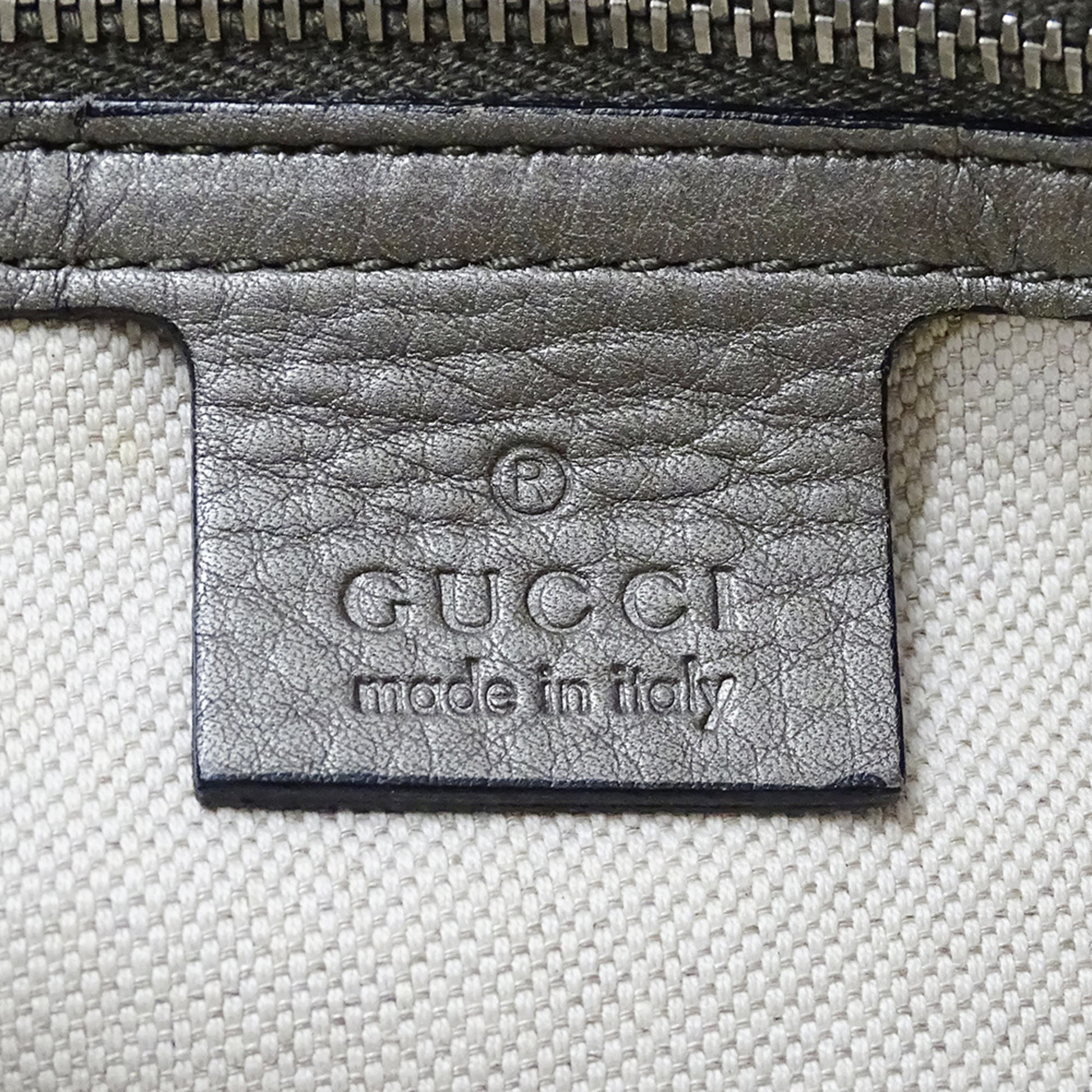Gucci Bronze Metallic Gray Leather Shoulder Bag