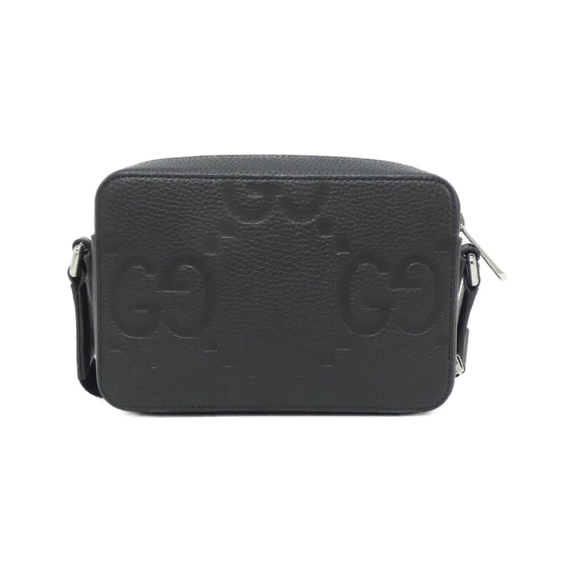 Gucci Black Gg Leather Shoulder Bag
