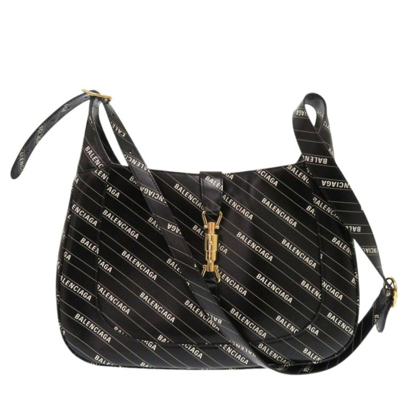 Gucci Black White Leather Shoulder Bag
