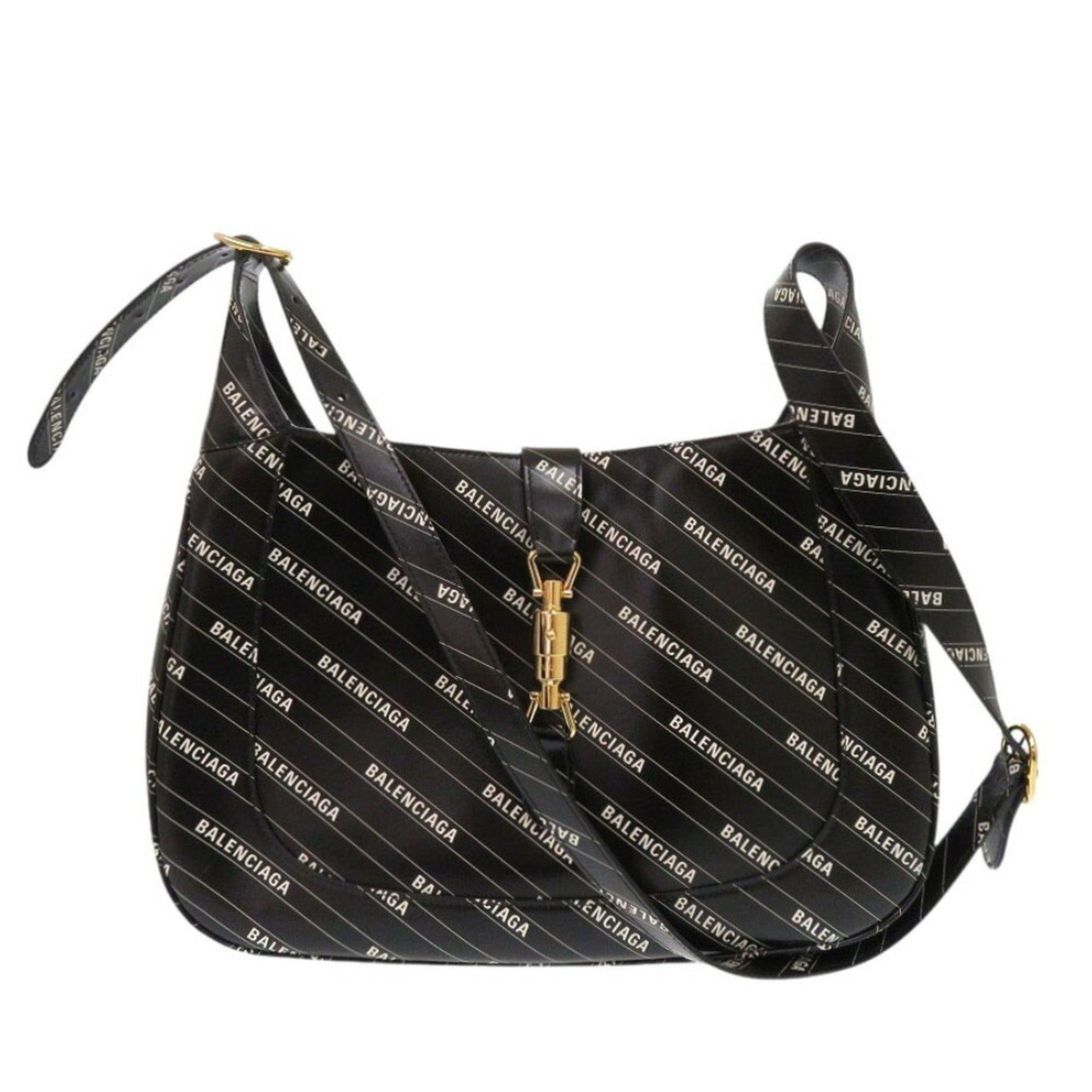 Gucci Black White Leather Shoulder Bag