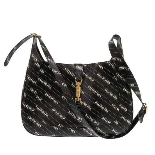 Gucci Black White Leather Shoulder Bag